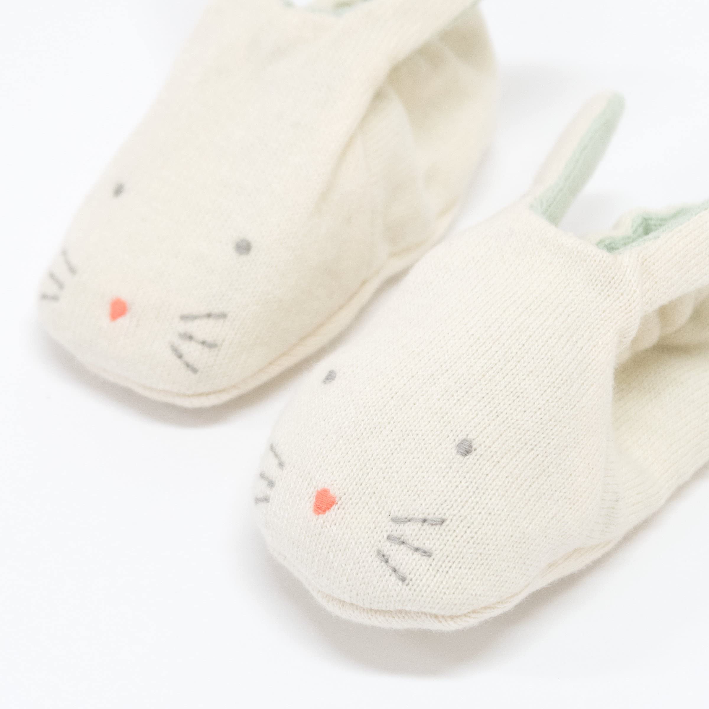 Meri Meri Baby Bunny Booties - Mint Knitted Organic Cotton Infant Shoes (Pack of 1) - Image 5