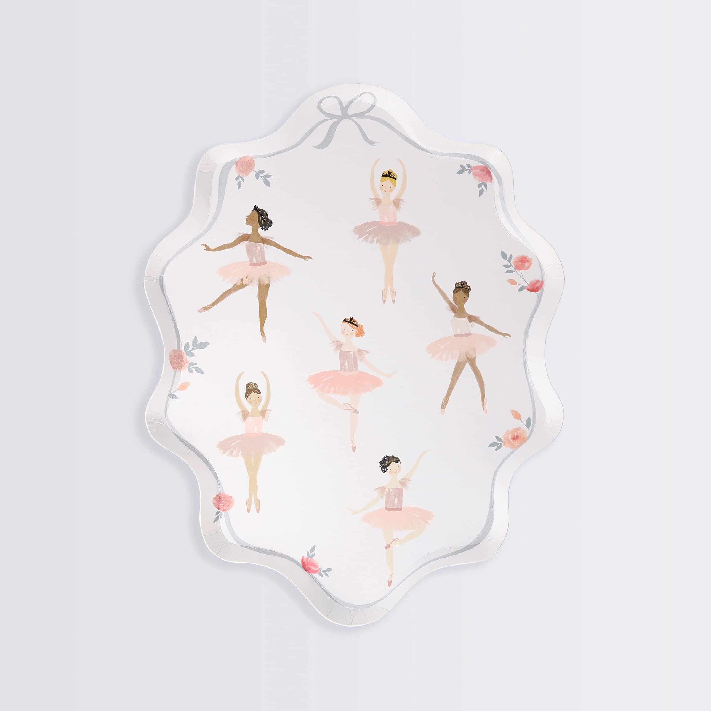Meri Meri Ballerina Plates, Pack of 8 Disposable Paper Plates, Beautifully Illustrated and Elegantly Shaped – Perfect for Ballerina Birthday Party Decorations