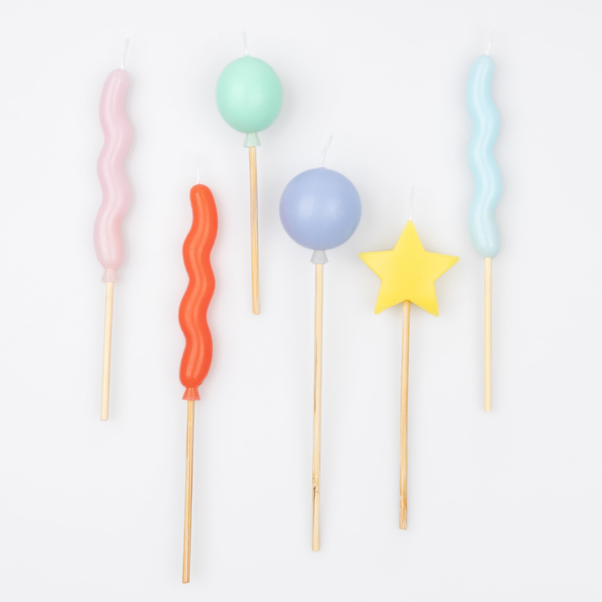 Meri Meri Balloon Candles (Pack of 6), Birthday Cake Candles, 6 Fun Designs & Colors, 4.5" Tall, Unscented - Image 3