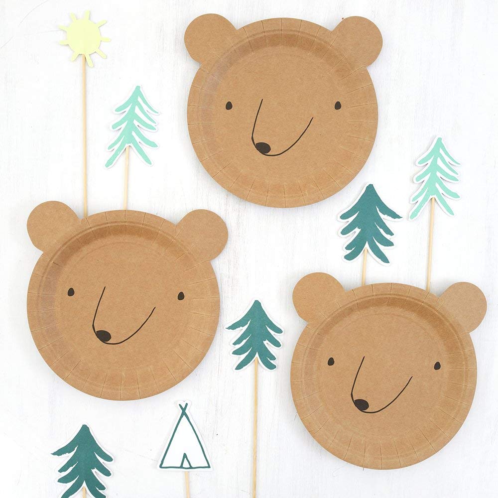 Meri Meri Bear Plates, Pack of 12 Disposable Paper Plates – Great for Birthday Parties or Teddy Bear Baby Shower Decorations - Image 4