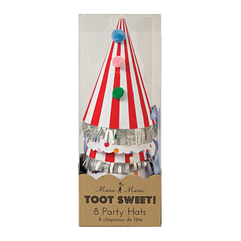 Meri Meri Birthday Party Hats, Pack of 8 Bright and Colorful Cone Birthday Hats for Kids & Adults, Cone Party Hats - Image 3