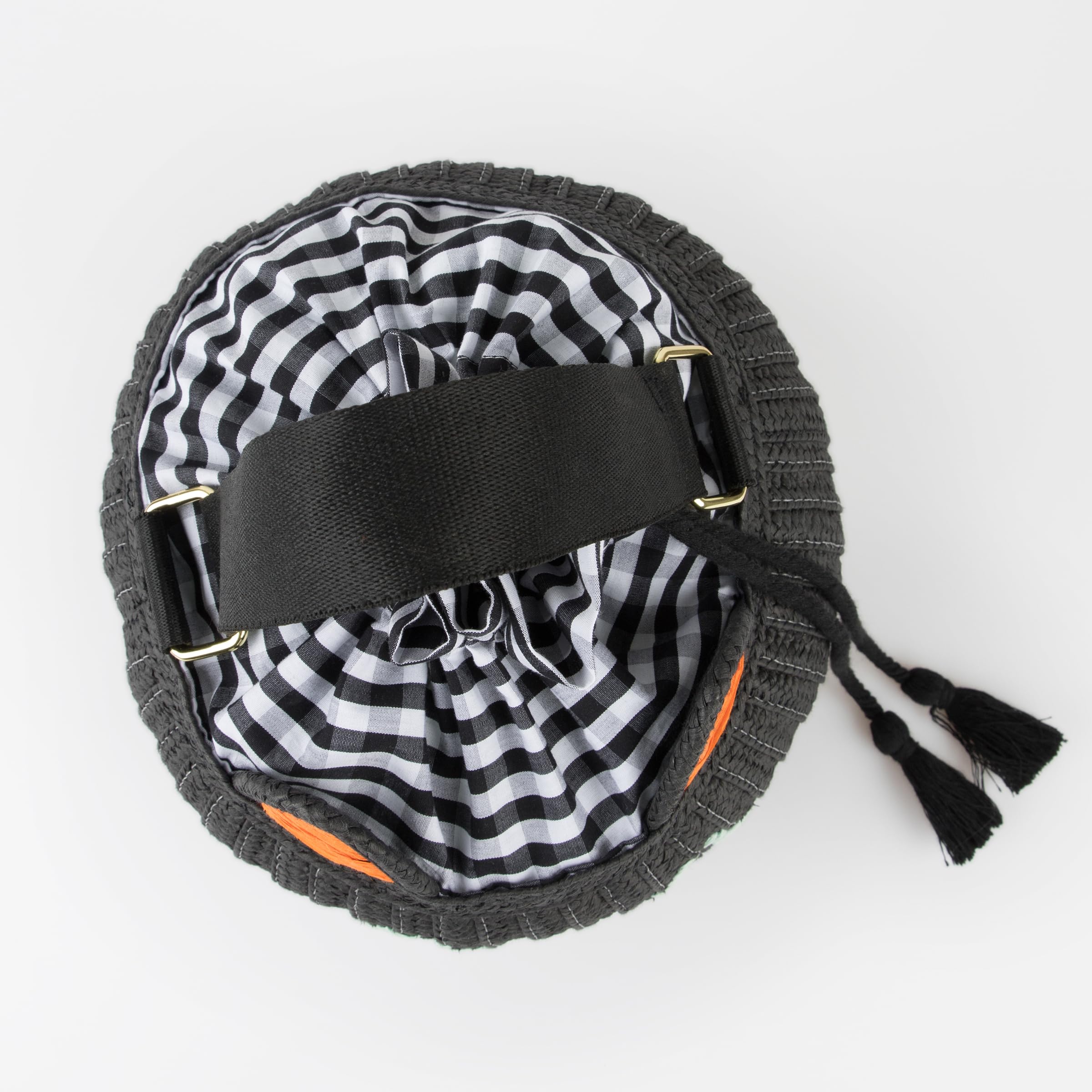Meri Meri Black Cat Halloween Treat Bag (Pack of 1), Sturdy Woven Black Paper Trick or Treat Tote, Ages 4+, 9.5” x 7” x 9.5”, Adorable Raffia Cat Face, Drawstring Closure, Black Webbing Handle - Image 5