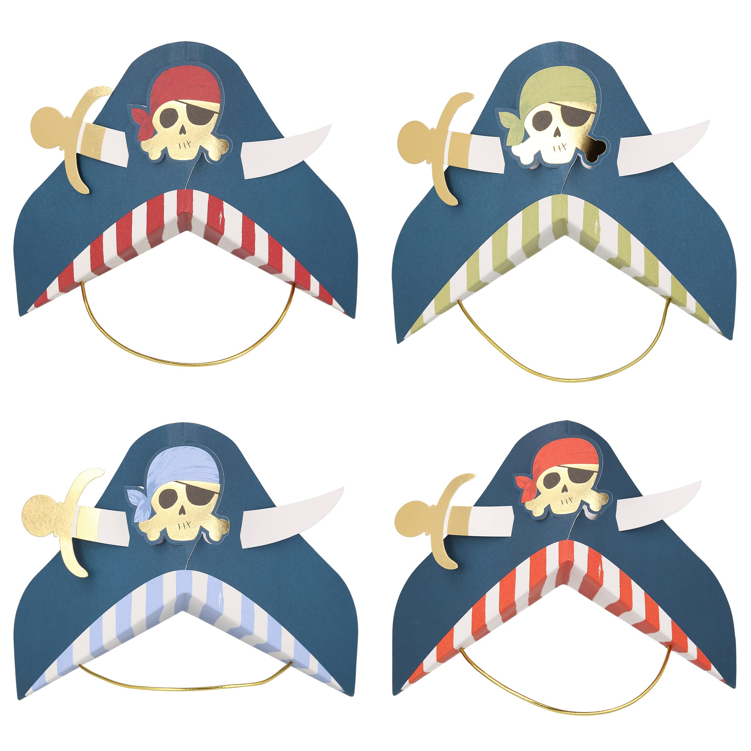 Meri Meri Blue Pirate Party Hats (Pack of 8) - Image 6