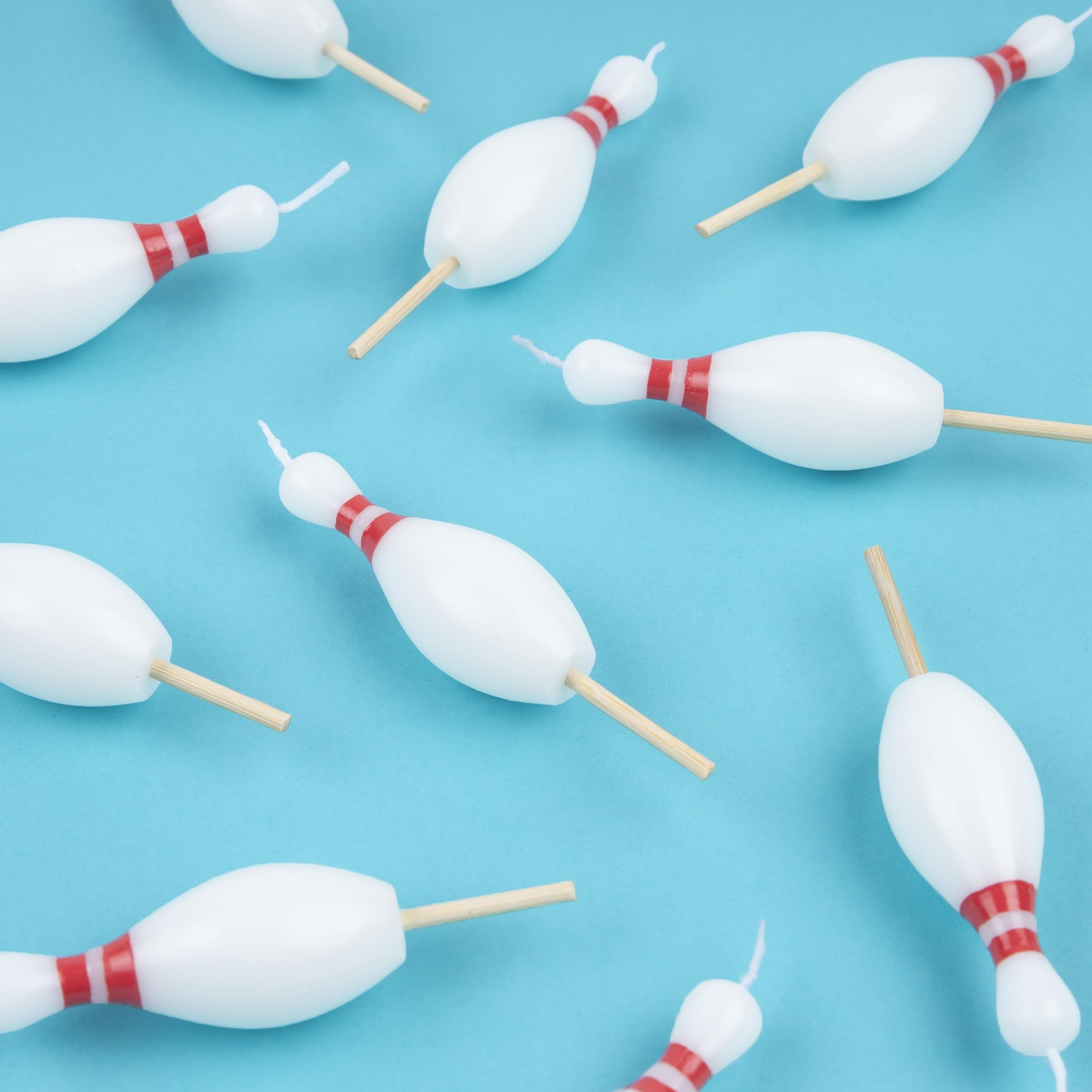 Meri Meri Bowling Pin Candles (Pack of 10), 3.75" Tall, Unscented, Bowling Party Decorations - Image 3