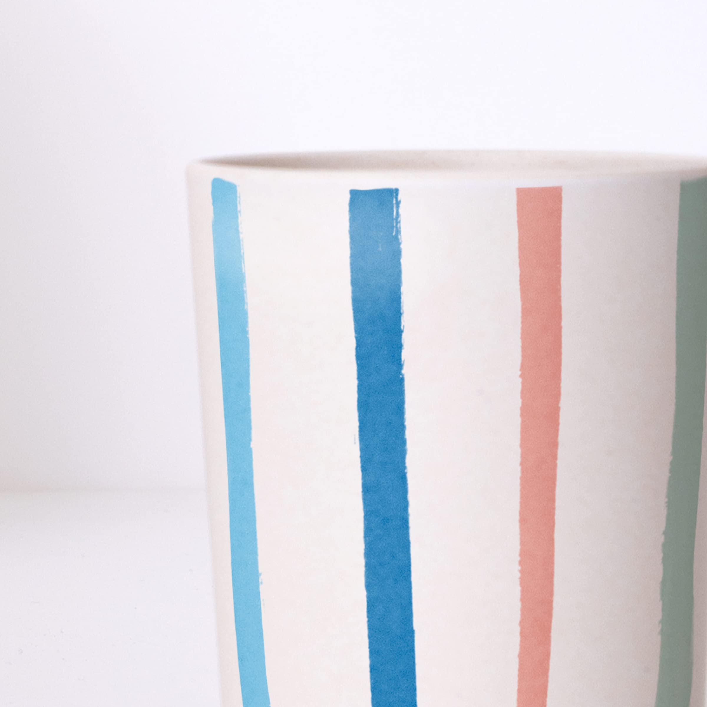 Meri Meri Bright Stripe Reusable Bamboo Cups (Pack of 6) - Image 3