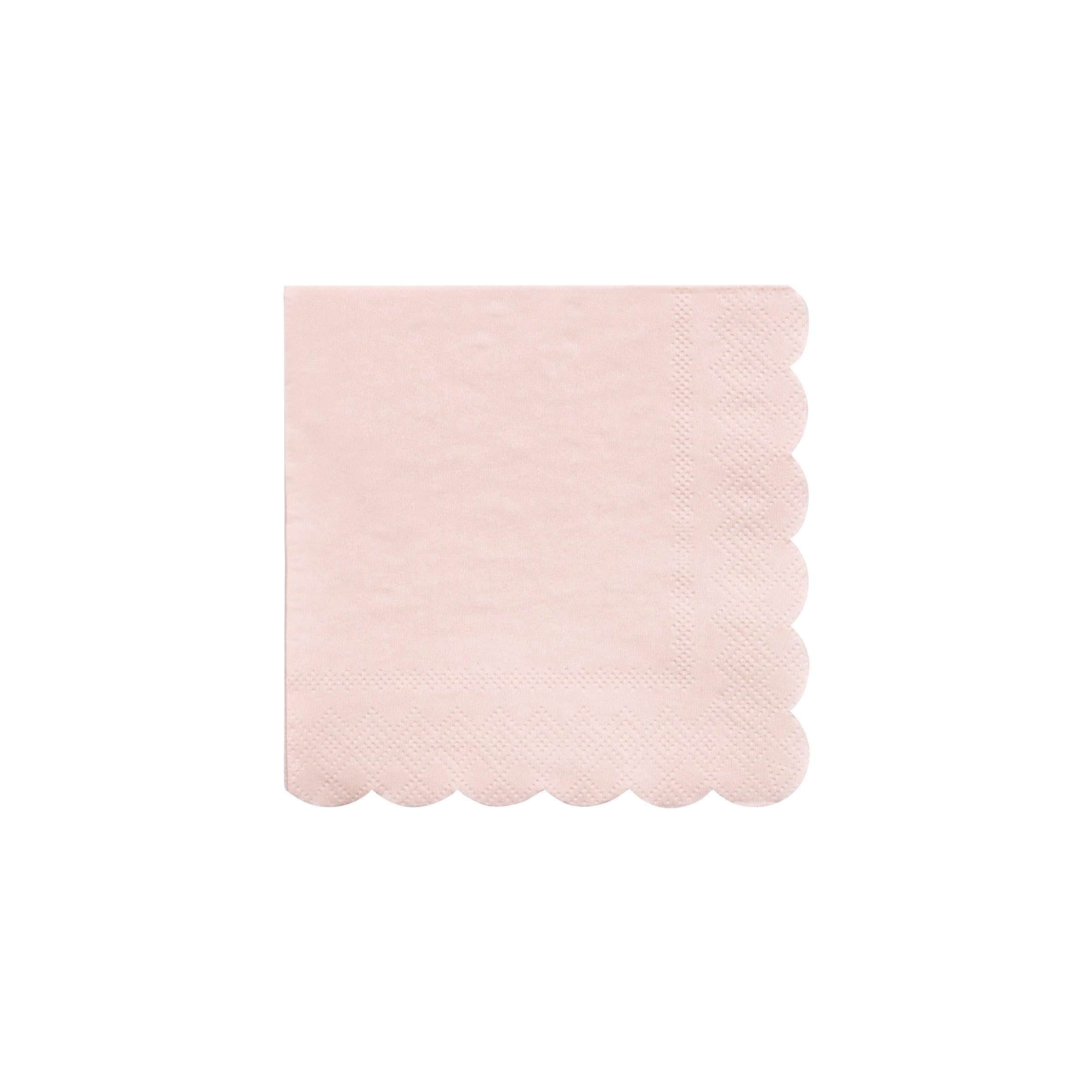 Meri Meri Bulk Multipack Paper Napkins (Pack of 100), Scalloped Napkins, 6.5 x 6.5 inches., Thick & Soft FSC Paper, Disposable Paper Napkins