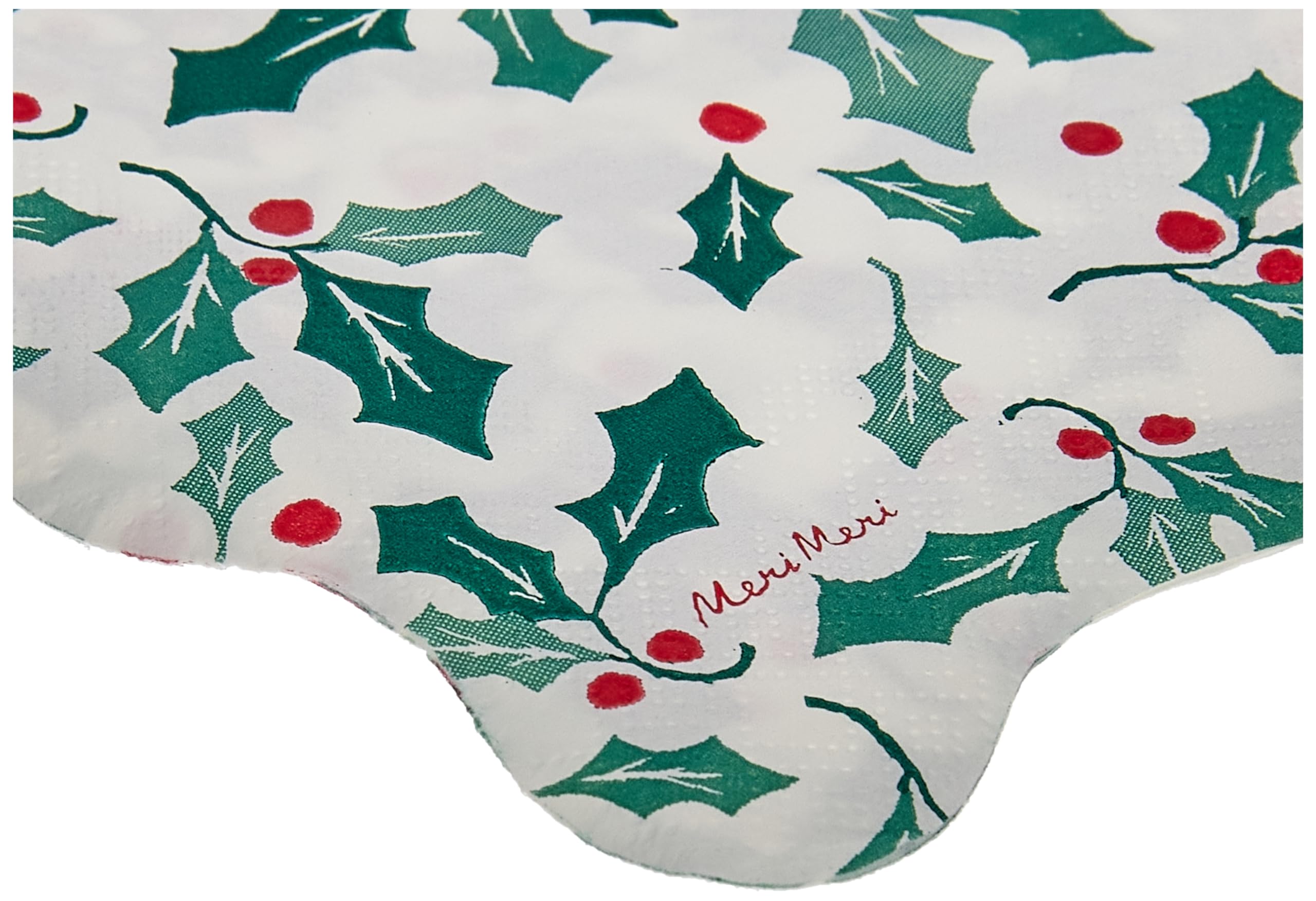Meri Meri Christmas Paper Napkins (Pack of 16), Square Christmas Napkins Disposable, Thick & Absorbent 3-Ply Paper, Wavy Border - Image 3