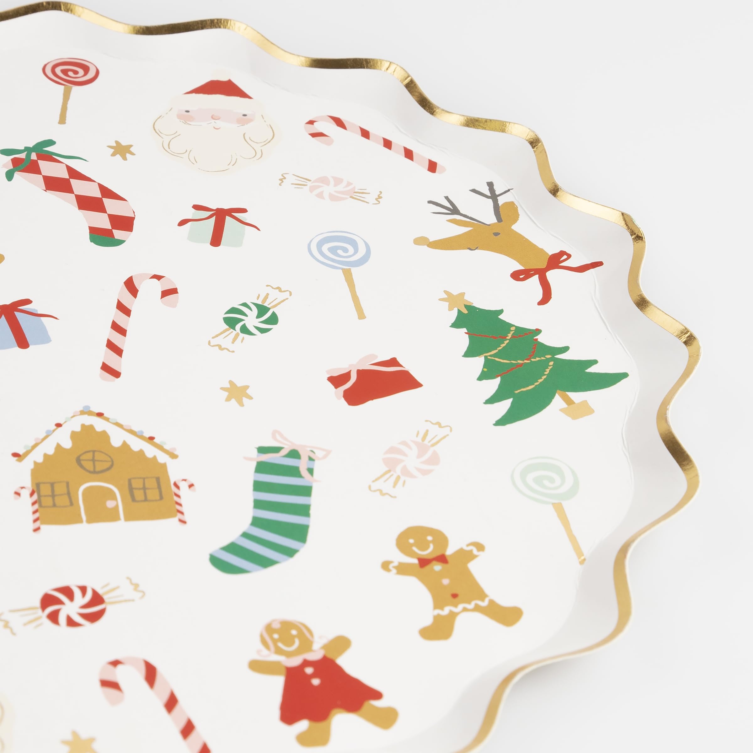 Meri Meri Christmas Party Plates, Pack of 8 Disposable Plates in a Range of Festive Christmas Patterns, Perfect for Your Holiday Events - Image 2