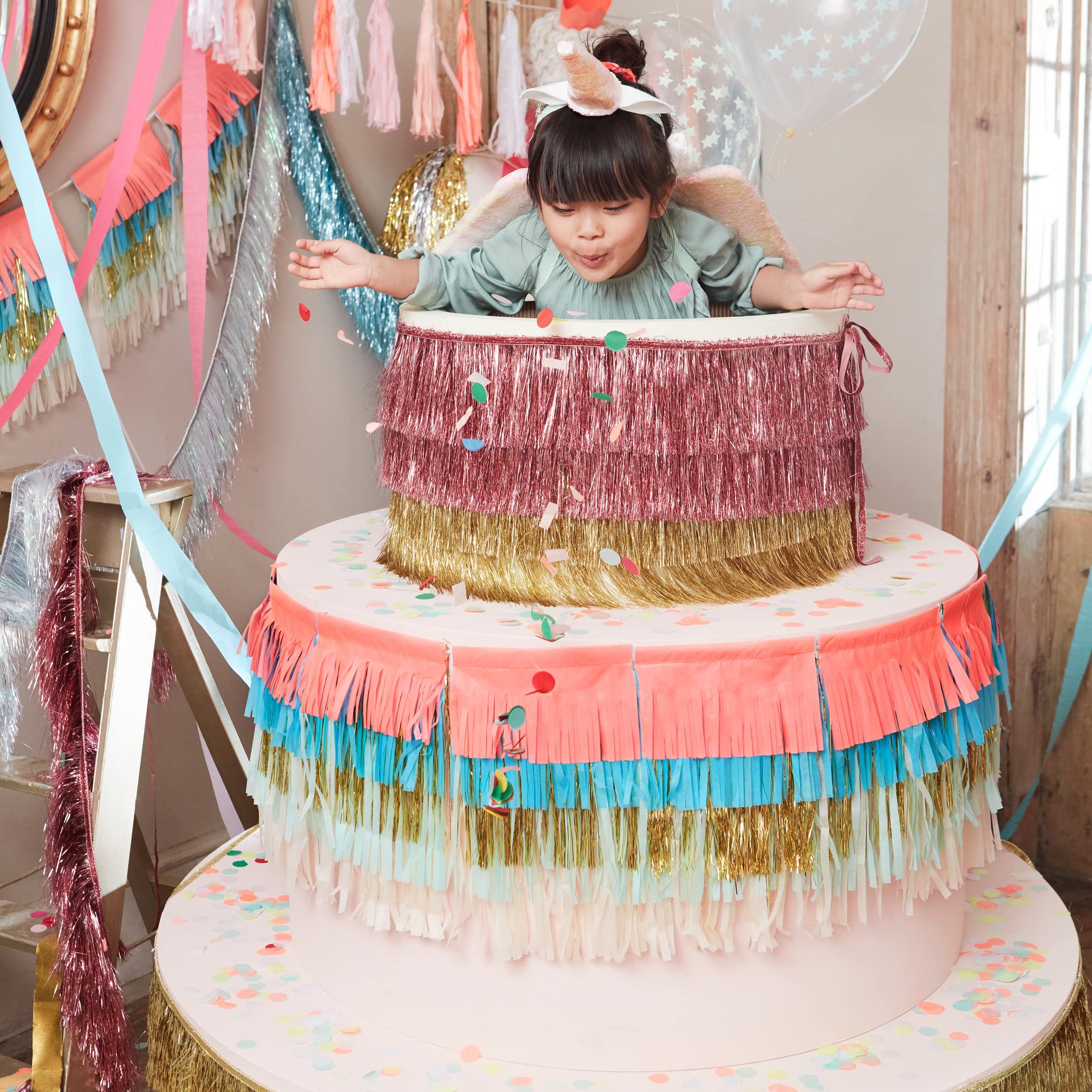 Meri Meri Colorful Fringe Large Party Banner (Pack of 1), 10' Party Decorations, Garland - Image 5