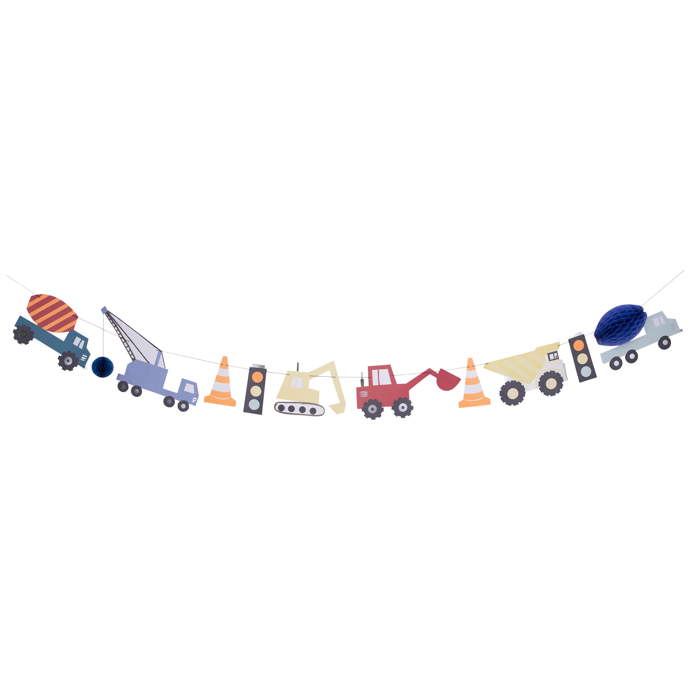 Meri Meri Construction Party Banner (Pack of 1). 14' Party Garland Including Excess Cord - Image 4