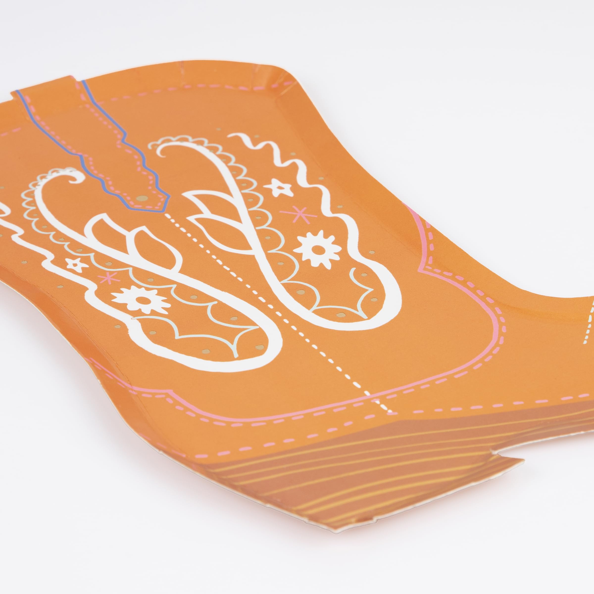 Meri Meri Cowboy Boot Plates (Pack of 8), Disposable Cowboy Party Paper Plates, Hot & Cold Food, Kids & Adults, BBQs, Birthdays, 4 Color Ways, 8.625" x 10.625" - Image 3
