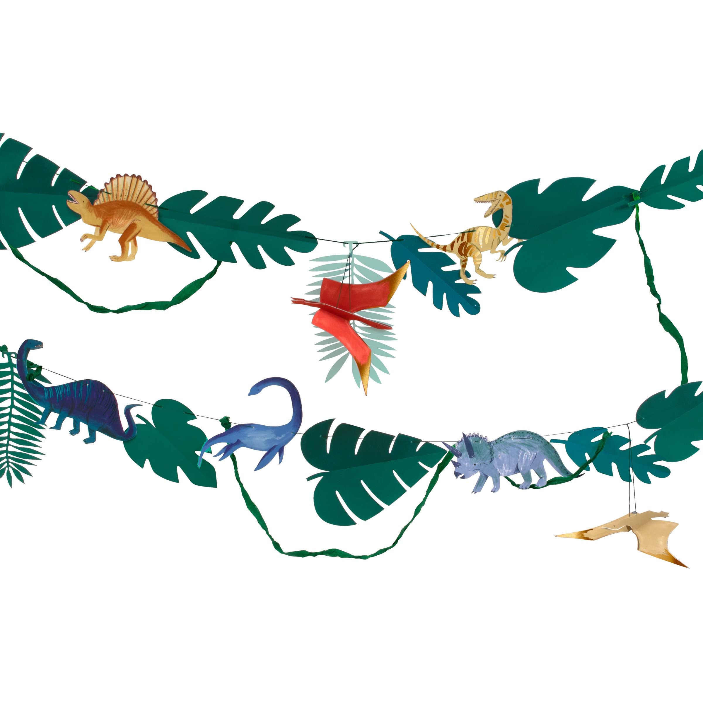 Meri Meri Dinosaur Kingdom Party Banner (Pack of 1), 10' Party Garland Including Excess Cord