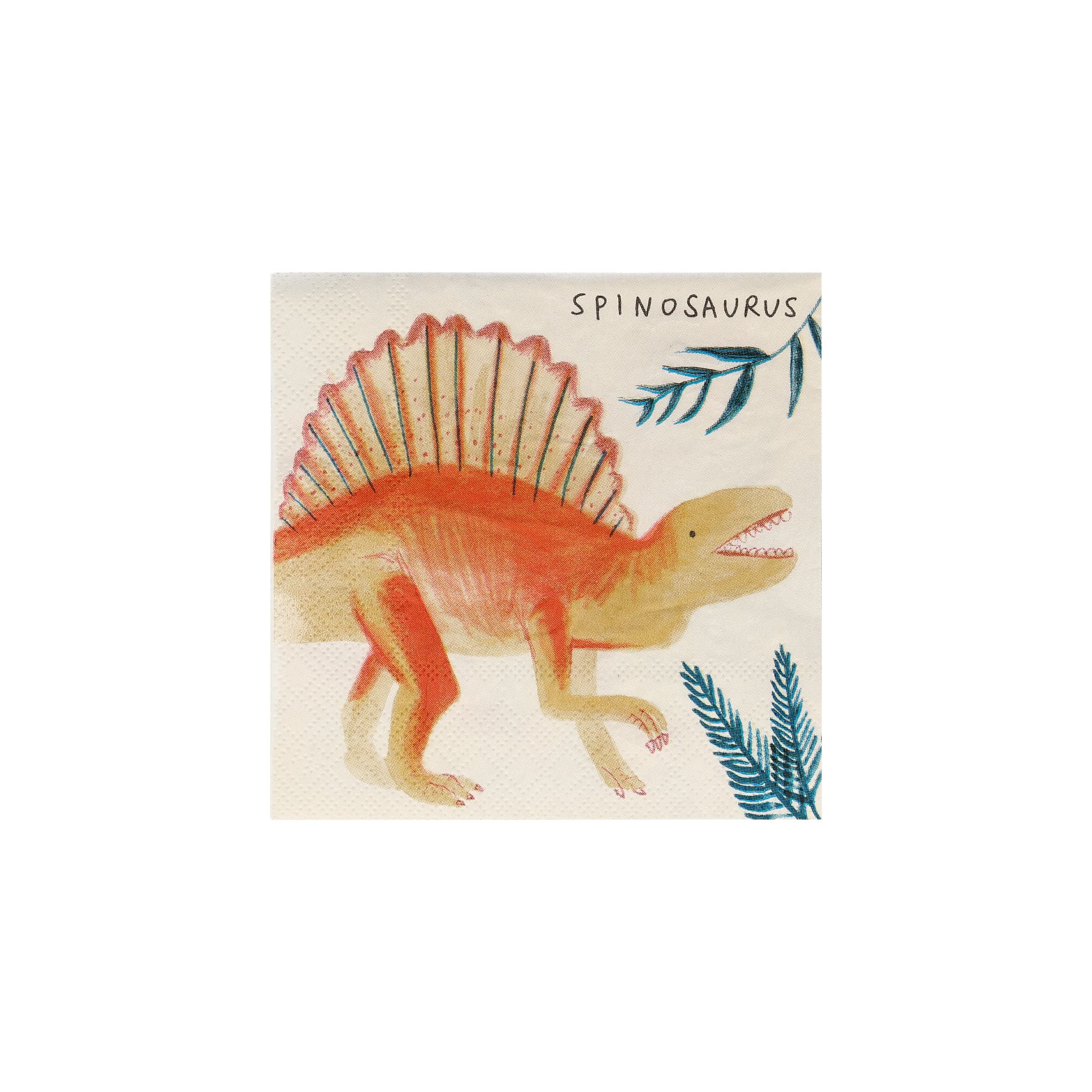 Meri Meri Dinosaur Napkins (Pack of 16), Thick & Absorbent 3-Ply Paper, Dinosaur Party Paper Napkins, Scalloped Edge, Disposable - Image 7