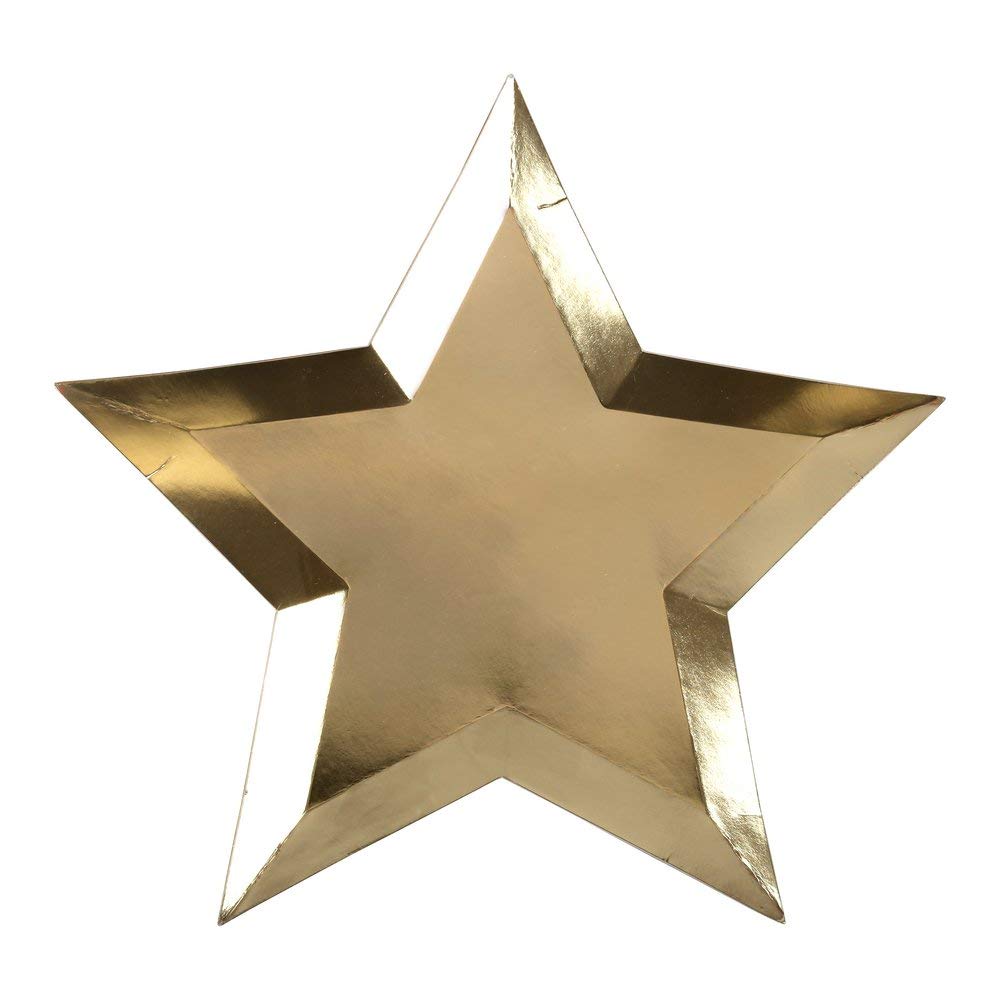Meri Meri Disposable Gold Paper Plates (Pack of 8), Gold Star Plates for Party, NYE, or Graduation, Thick & Sturdy, Disposable - Image 5