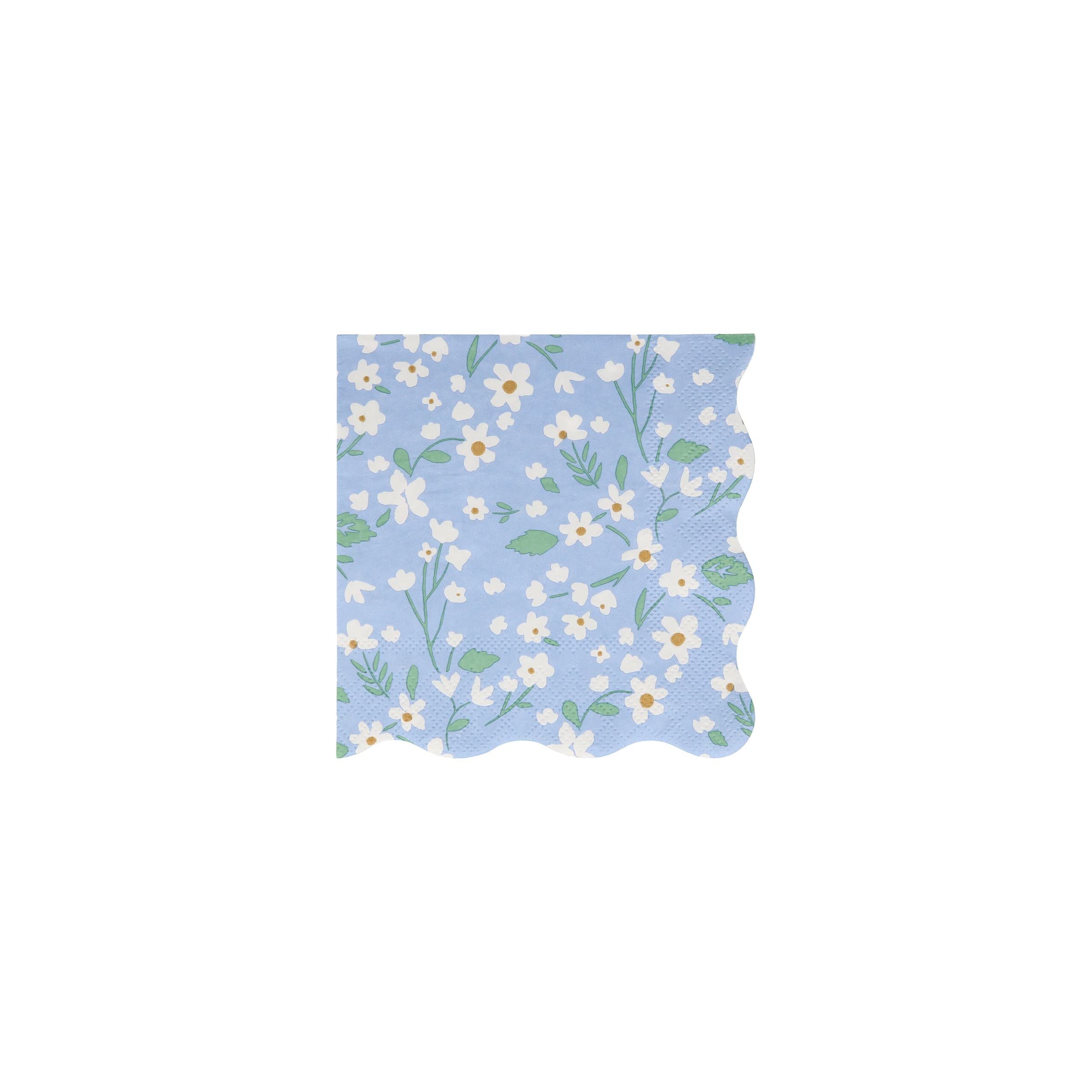 Meri Meri Ditsy Floral Napkins (Pack of 20), Thick & Absorbent 3-Ply Decorative Paper Napkins with Wavy Edges, Available in Dinner Napkins & Cocktail Napkins Disposable - Image 6