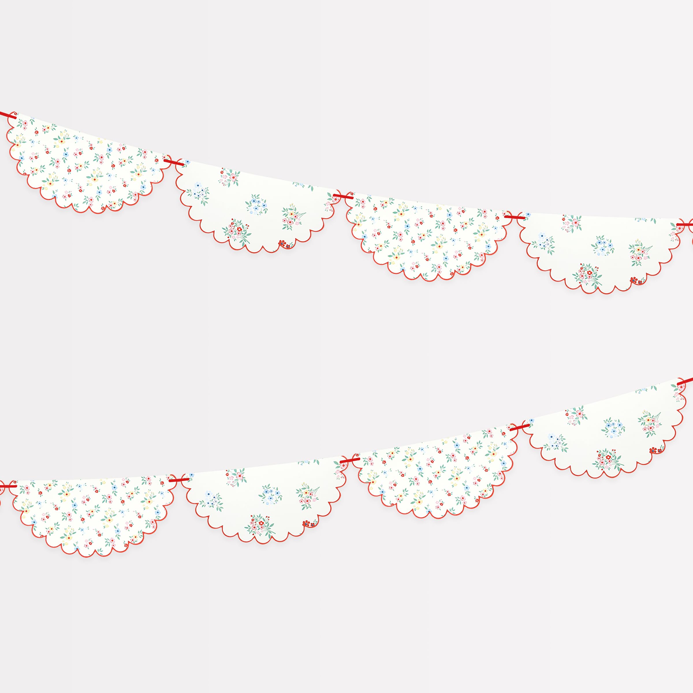 Meri Meri Ditsy Posy Pennant Banner (Pack of 1), Reusable Party Garland, Measures 10' Including Excess Cord