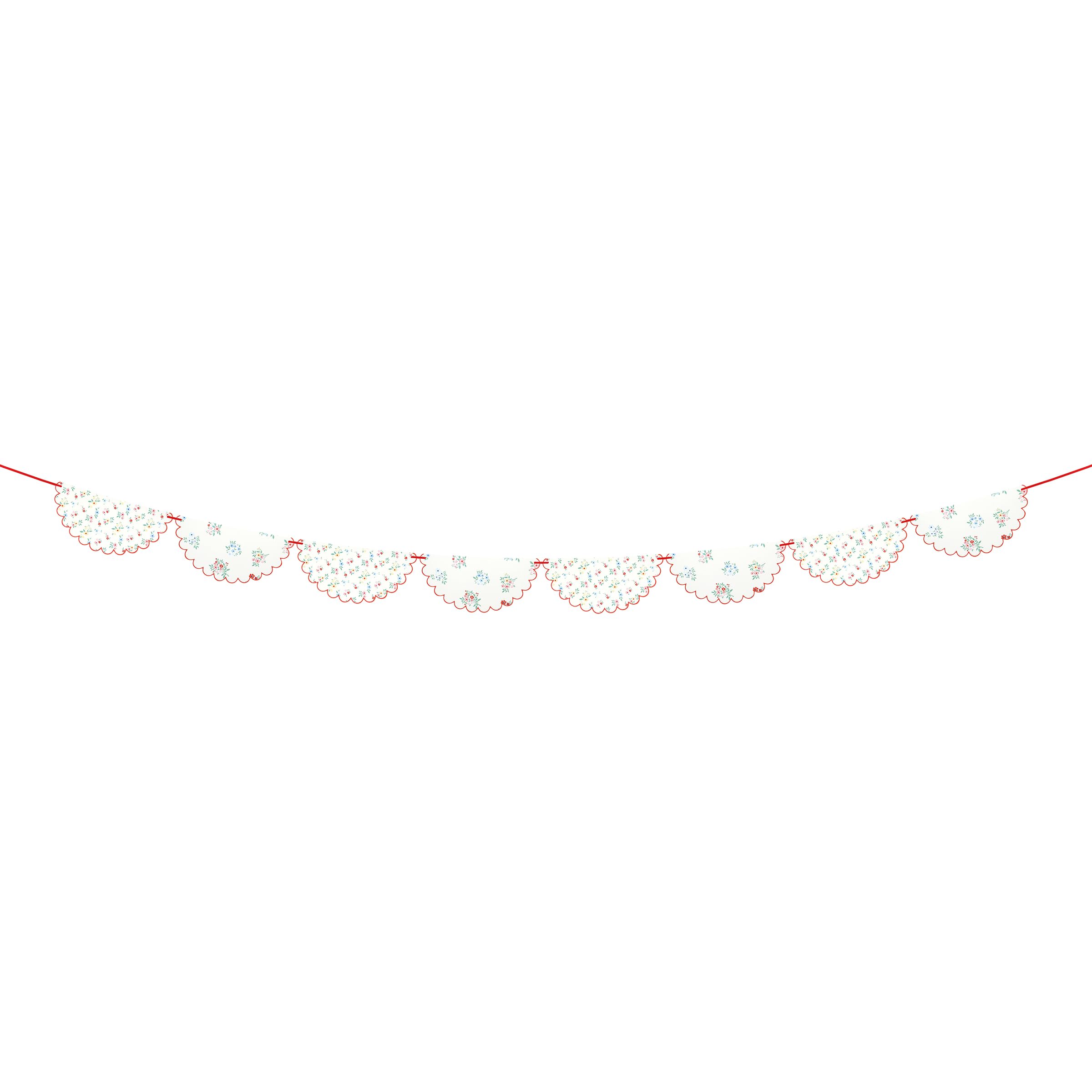 Meri Meri Ditsy Posy Pennant Banner (Pack of 1), Reusable Party Garland, Measures 10' Including Excess Cord - Image 2