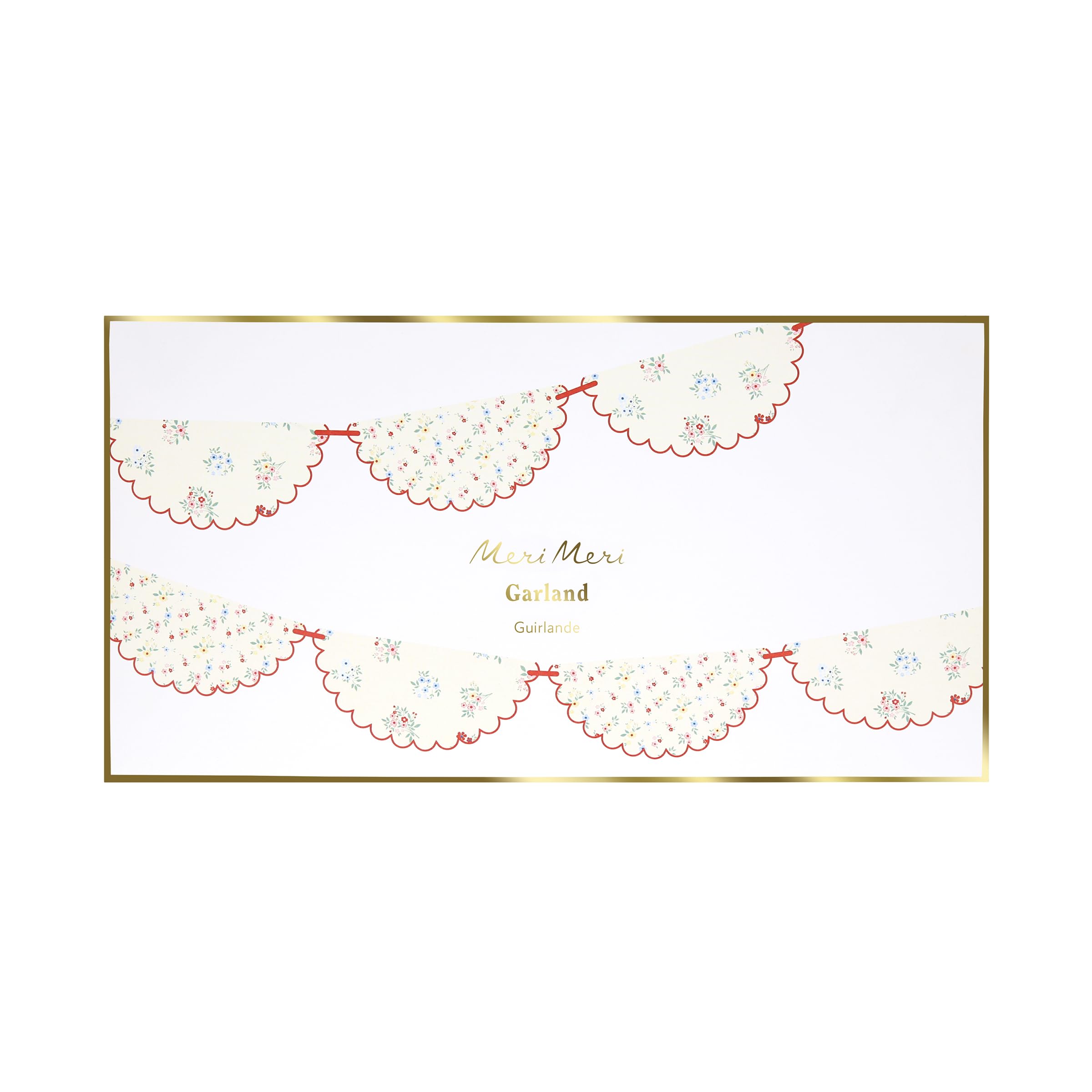 Meri Meri Ditsy Posy Pennant Banner (Pack of 1), Reusable Party Garland, Measures 10' Including Excess Cord - Image 3