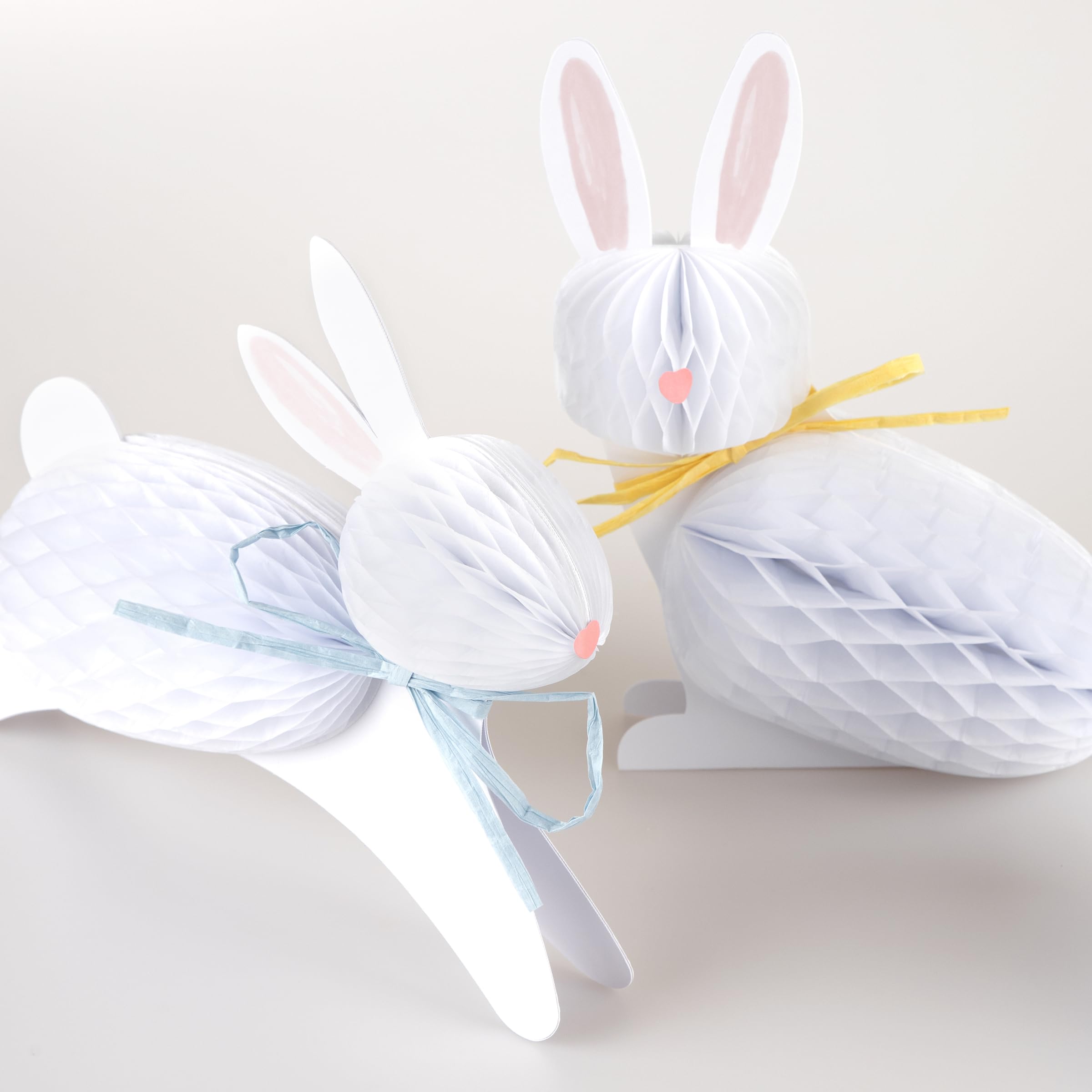 Meri Meri Easter Bunny Honeycomb Decorations (Pack of 6). 3D Honeycomb Easter Decorations, Hidden Magnets, White Tissue Paper - Image 3