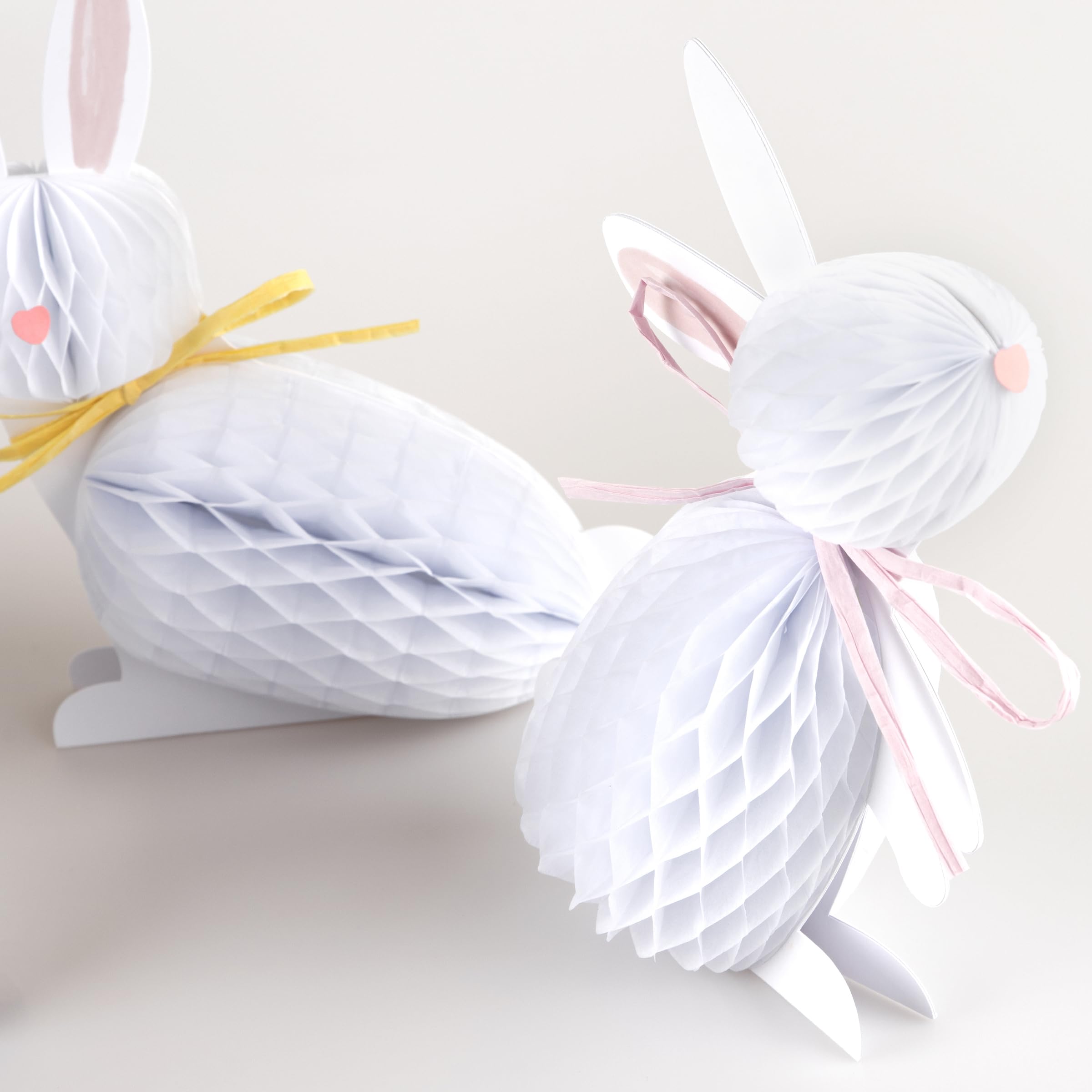 Meri Meri Easter Bunny Honeycomb Decorations (Pack of 6). 3D Honeycomb Easter Decorations, Hidden Magnets, White Tissue Paper - Image 4