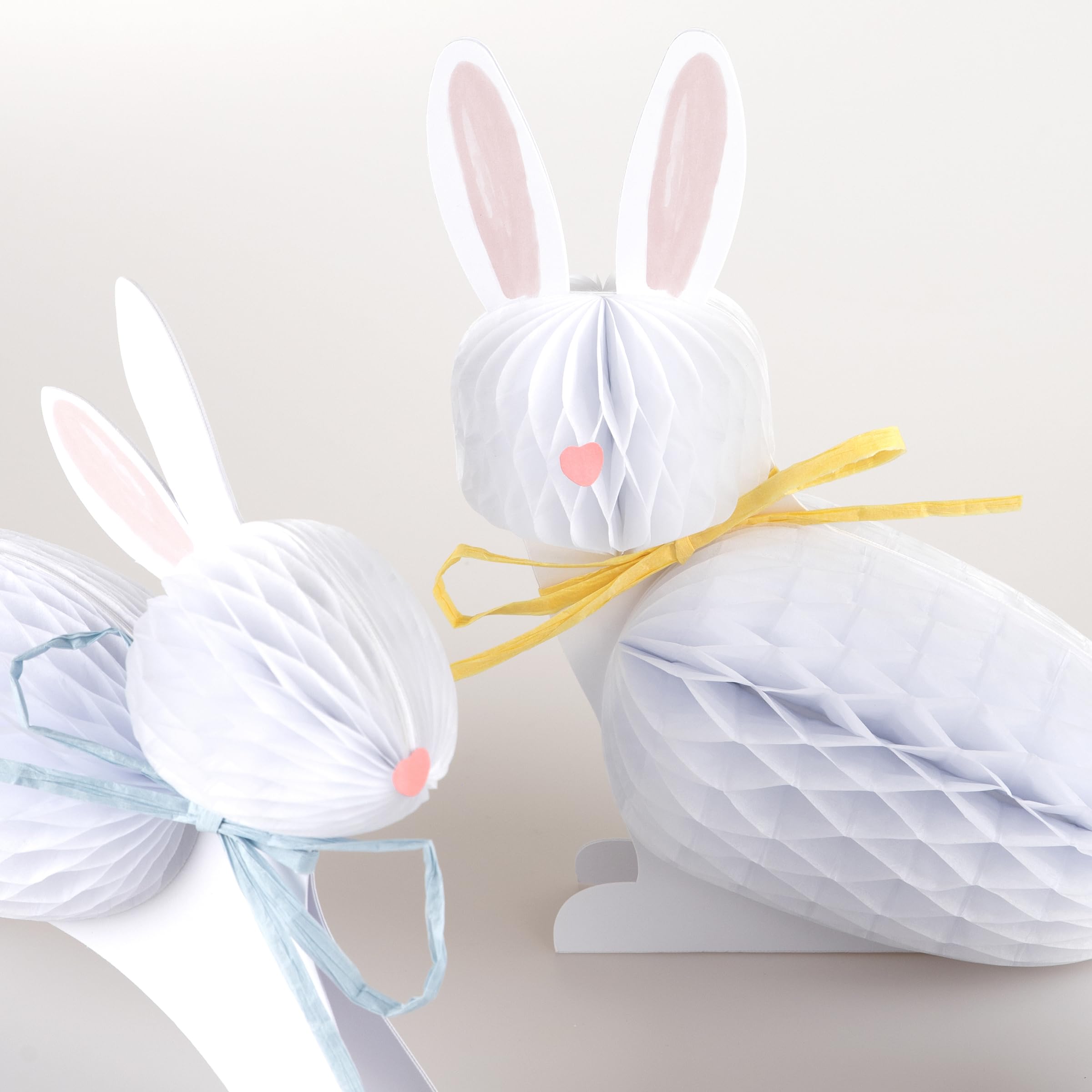 Meri Meri Easter Bunny Honeycomb Decorations (Pack of 6). 3D Honeycomb Easter Decorations, Hidden Magnets, White Tissue Paper - Image 5