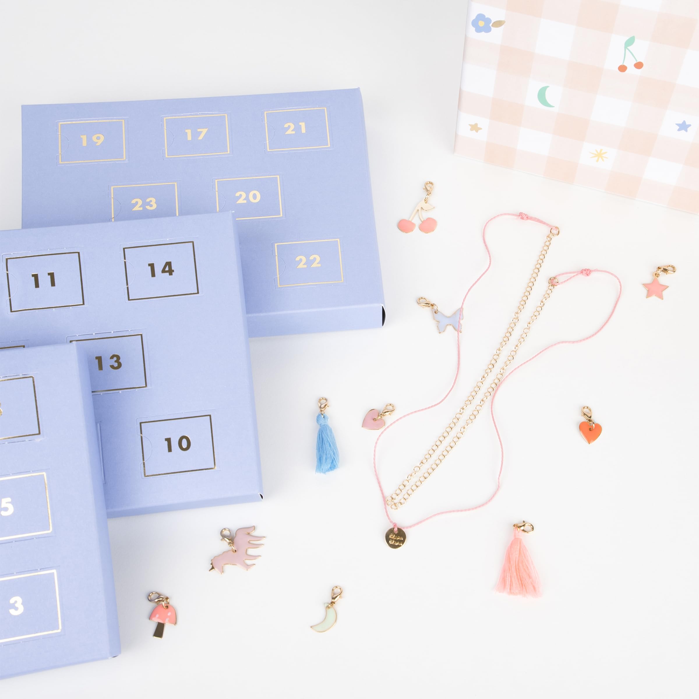 Meri Meri Enamel Charm Necklace Advent Calendar Suitcase (Pack of 1), Ages 8+, 7" x 5.5" x 3.25", Christmas Advent Calendar - Image 3