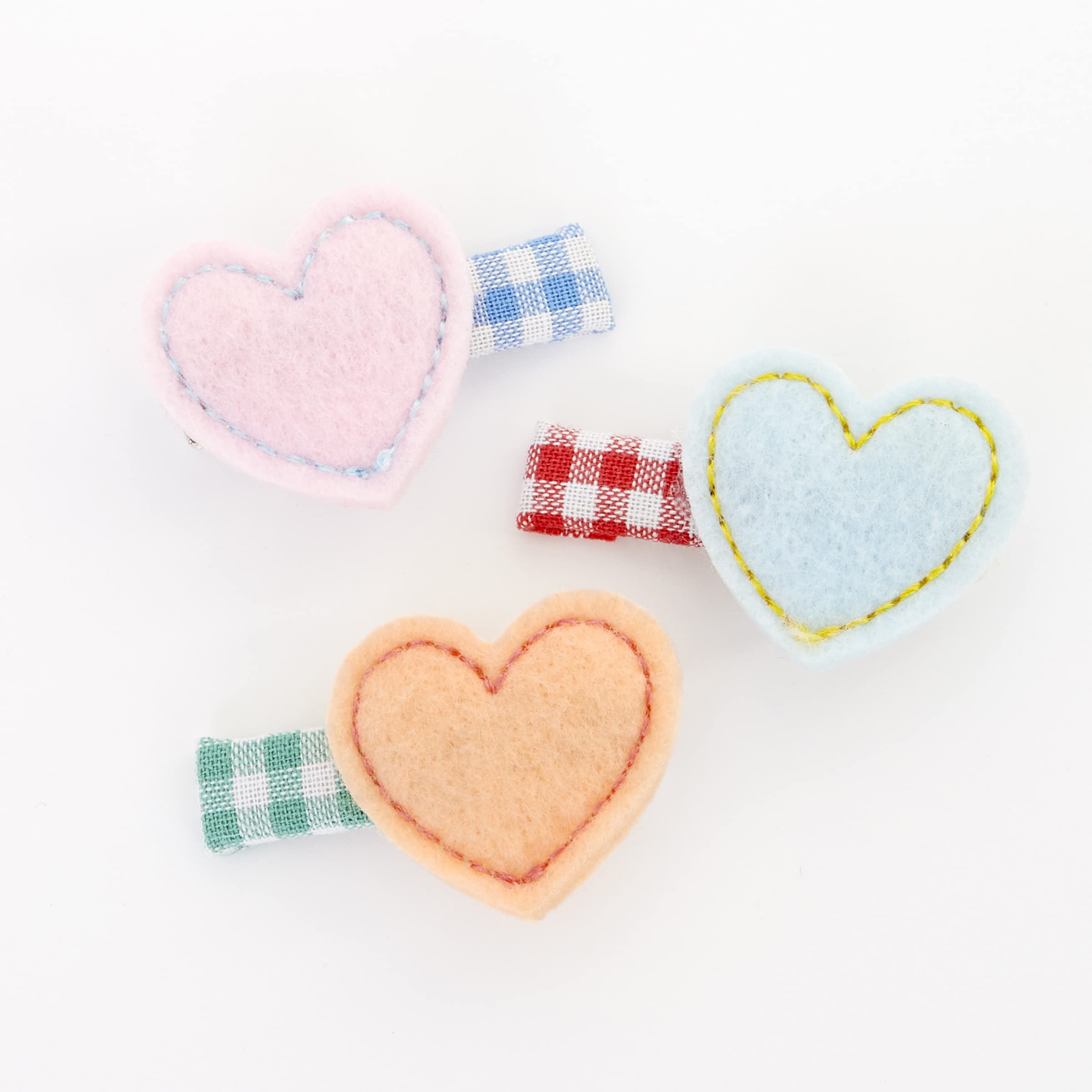 Meri Meri Felt Heart Hair Clips (Pack of 6), 6 Different Colored Hair Clips, Valentine's Day Gifts, Ages 3+ - Image 3
