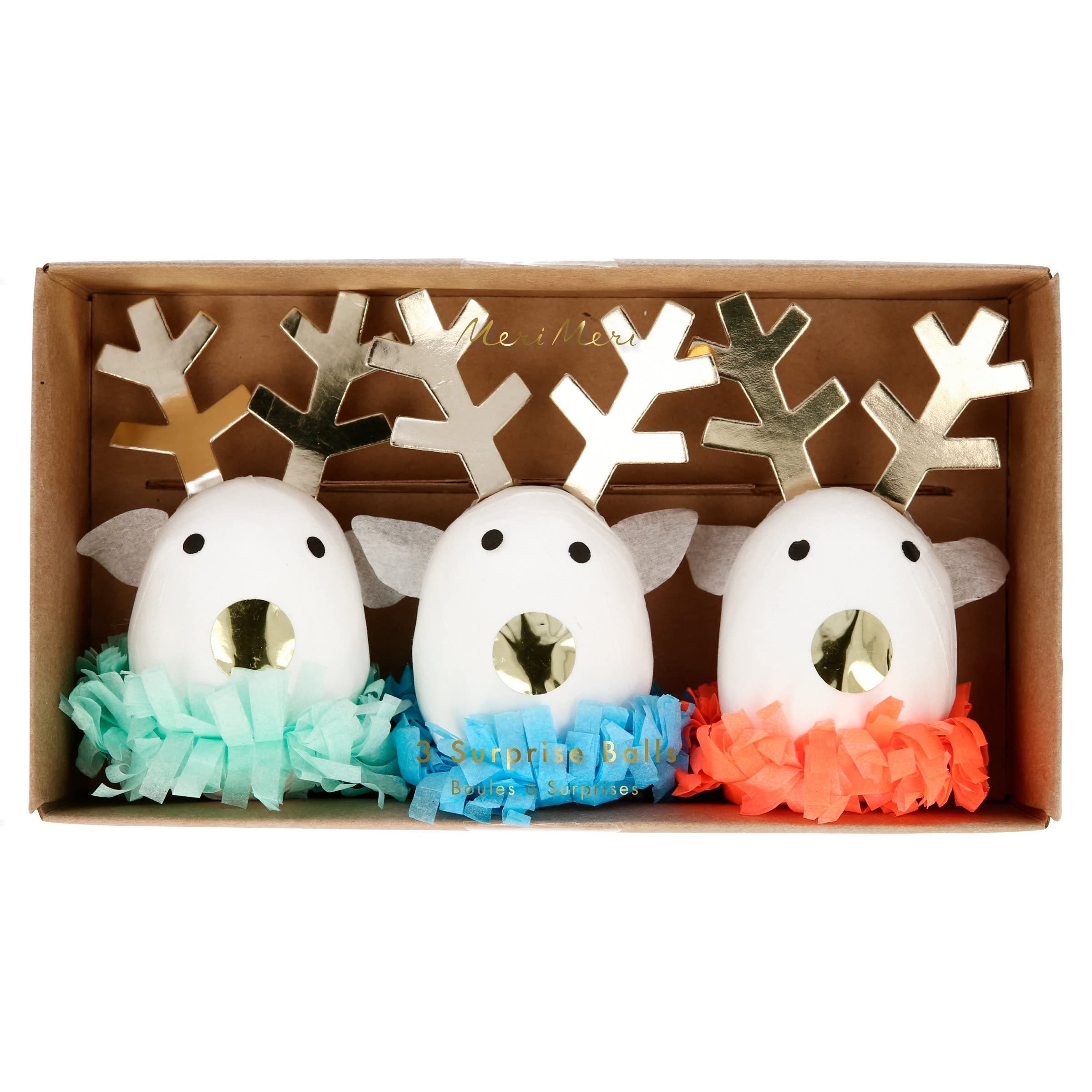 Meri Meri Festive Reindeer Surprise Balls (Pack of 3) - Image 3