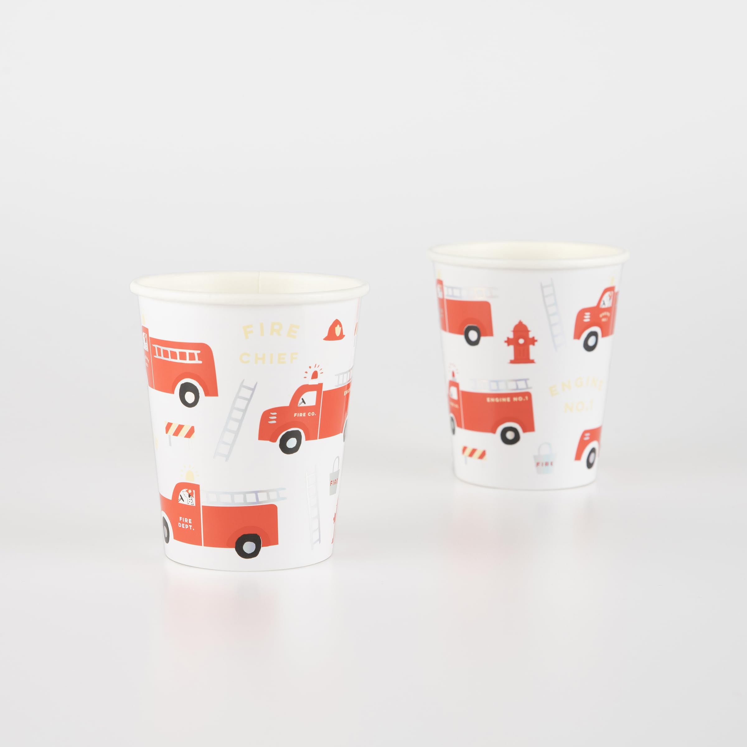Meri Meri Fire Truck Cups (Pack of 8), Disposable Party Cups, 9oz., Sized for Kids & Adults, Ideal for Hot or Cold Party Drinks - Image 3