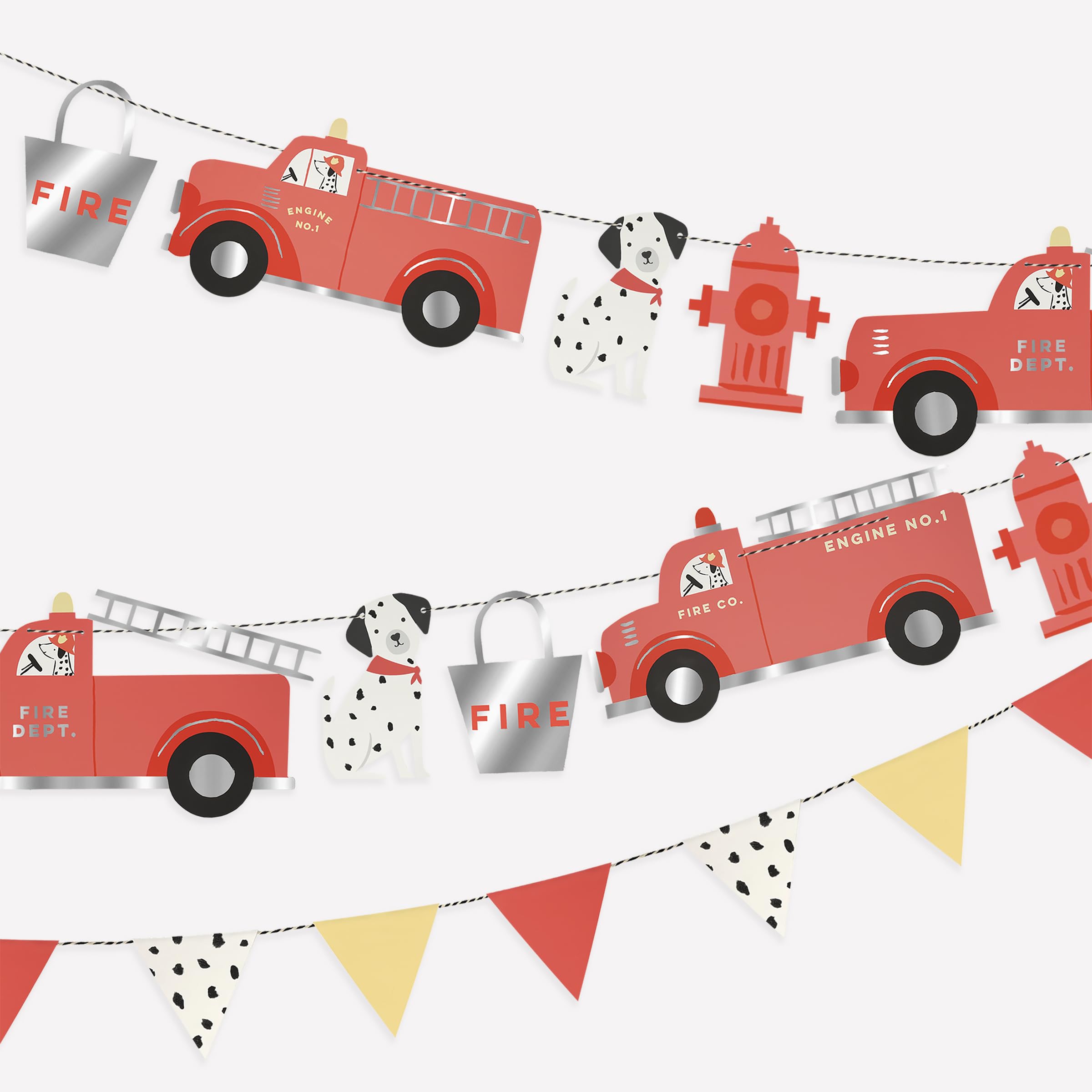 Meri Meri Fire Truck Garland (Pack of 1)
