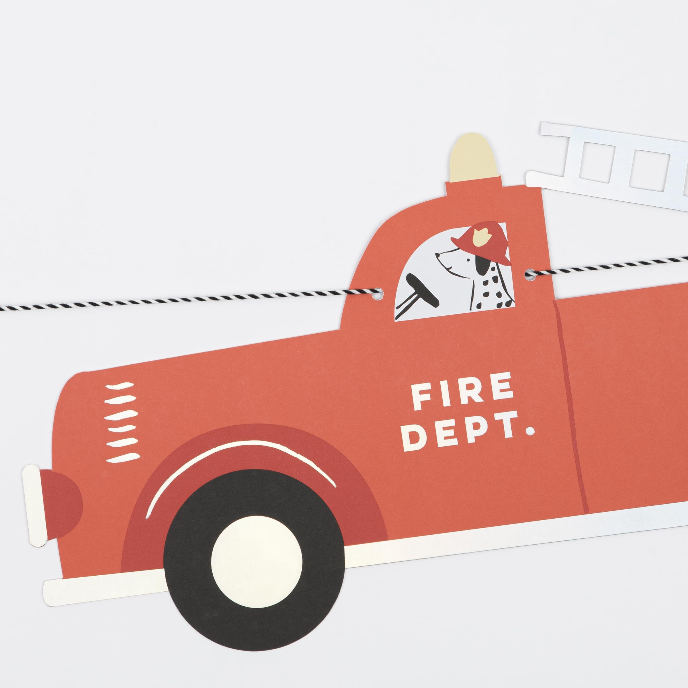 Meri Meri Fire Truck Garland (Pack of 1) - Image 4