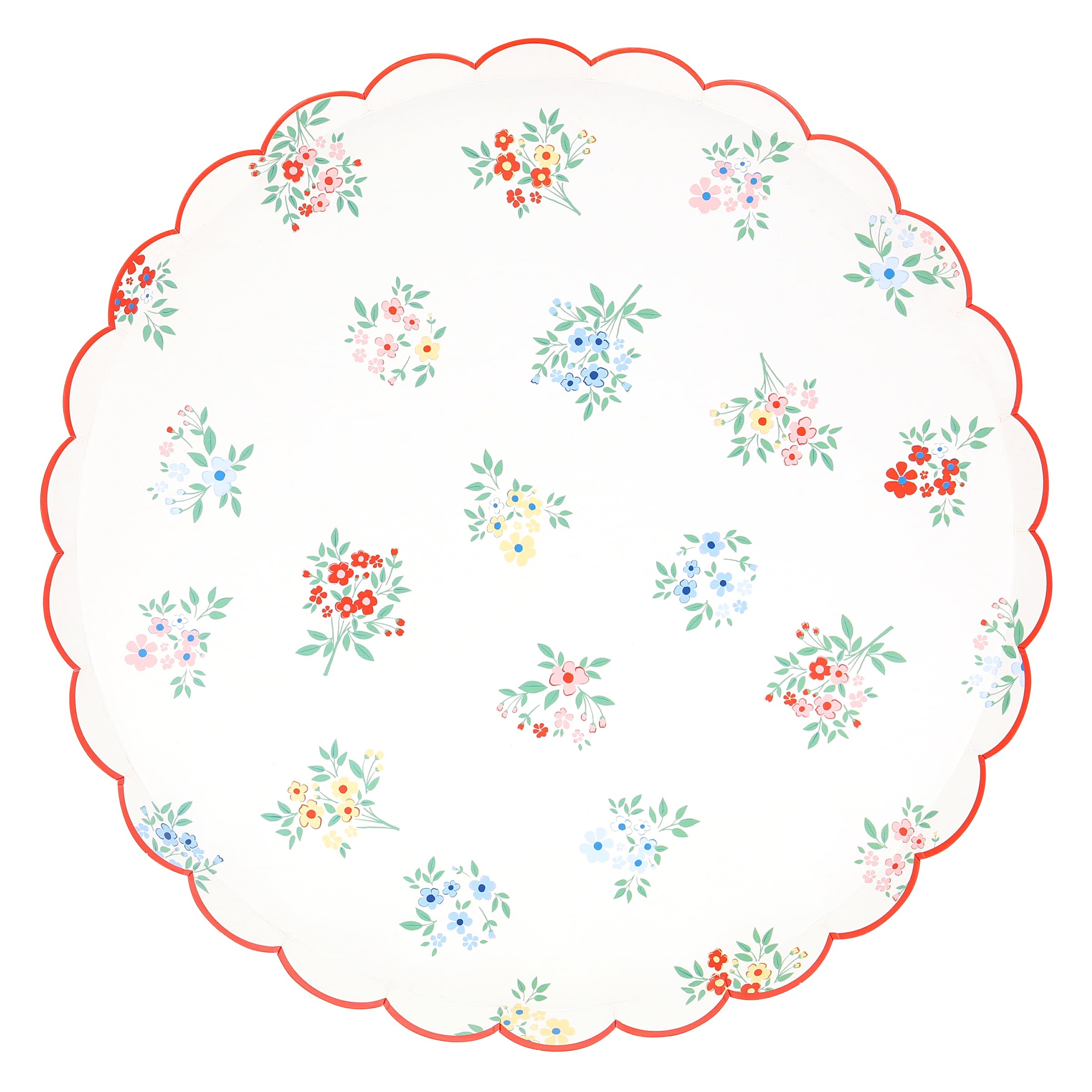 Meri Meri Floral Paper Plates (Pack of 8), Floral Disposable Plates for Party, Scalloped Edge, 2 Sizes (Dinner and Side) - Image 5