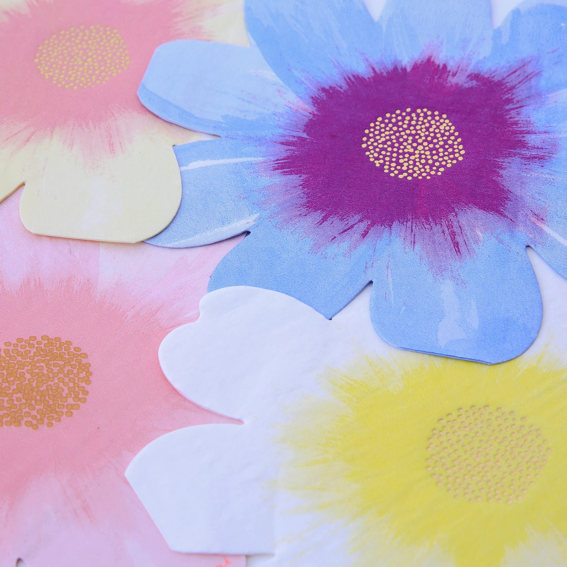 Meri Meri Flower Napkins (Pack of 16), Thick & Absorbent 3-Ply, Flower Shaped Napkins Disposable - Image 2