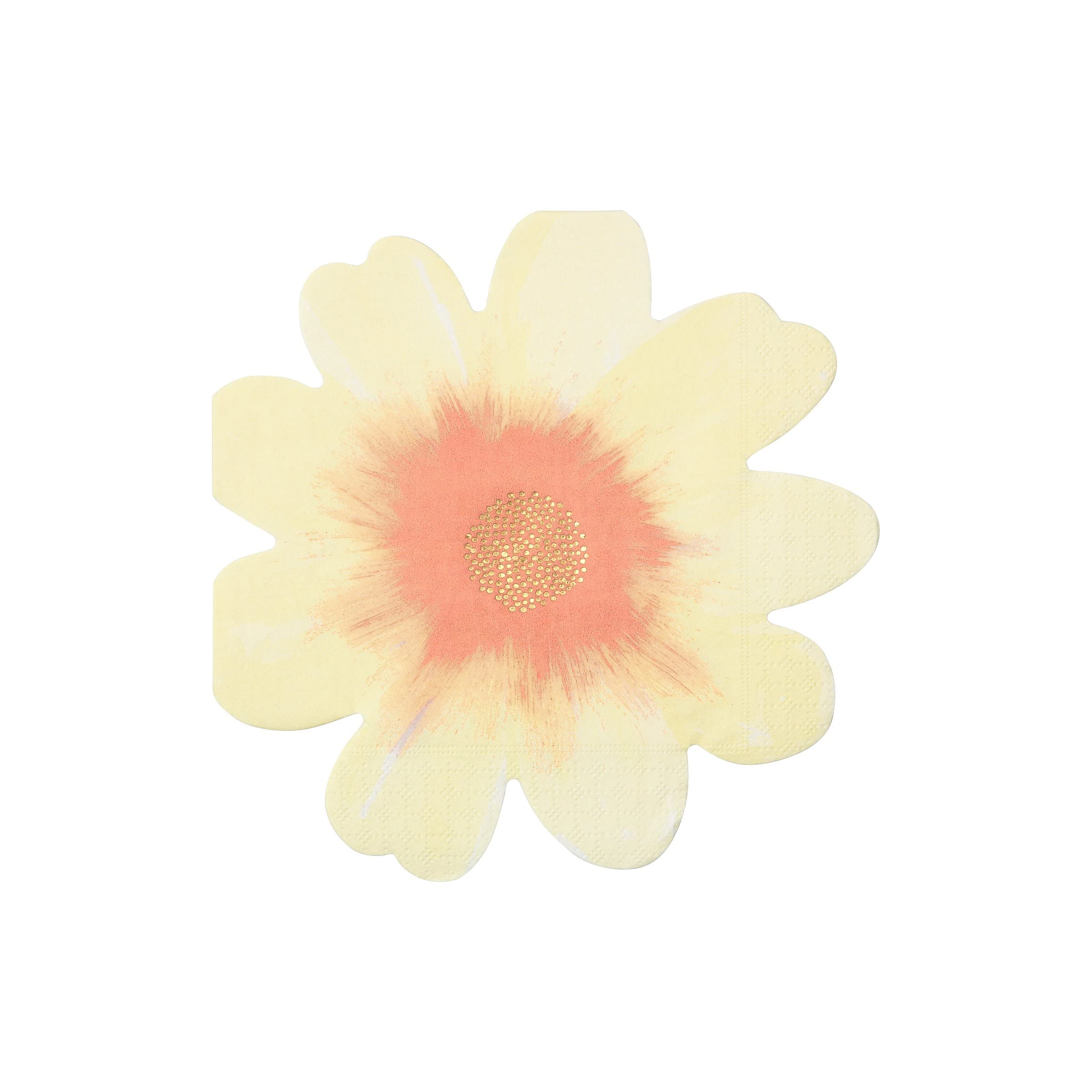 Meri Meri Flower Napkins (Pack of 16), Thick & Absorbent 3-Ply, Flower Shaped Napkins Disposable - Image 5