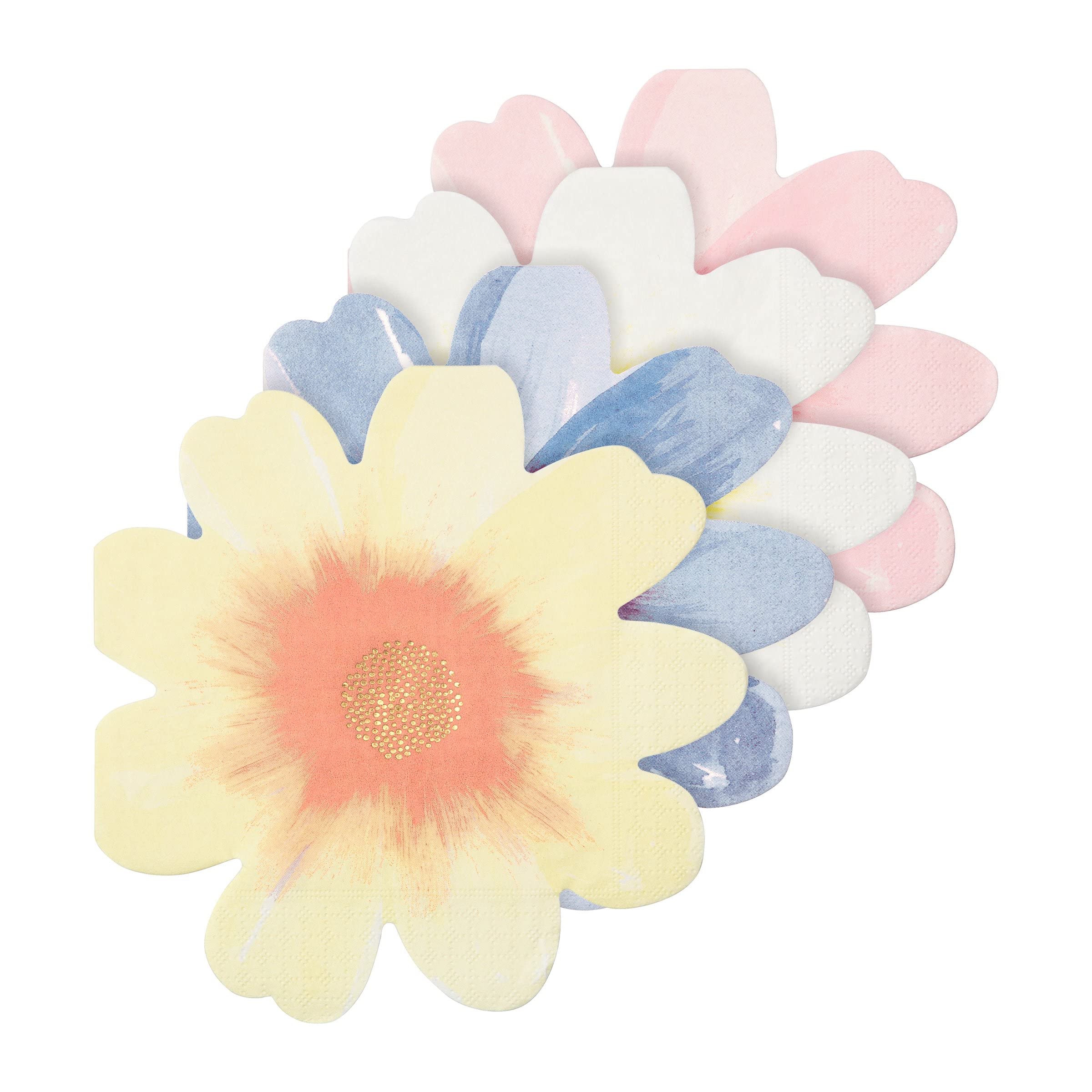 Meri Meri Flower Napkins (Pack of 16), Thick & Absorbent 3-Ply, Flower Shaped Napkins Disposable - Image 7
