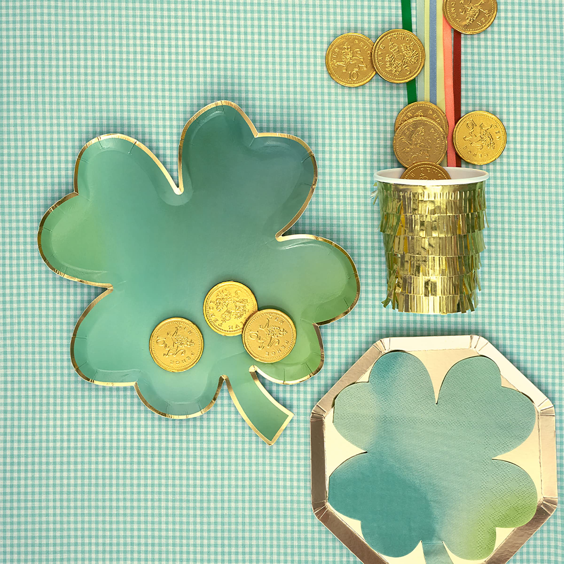 Meri Meri Four Leaf Clover Napkins (Pack of 20), Shamrock Cocktail Napkins, Thick & Absorbent 3-Ply Paper, Disposable St Patrick's Day Napkins - Image 3