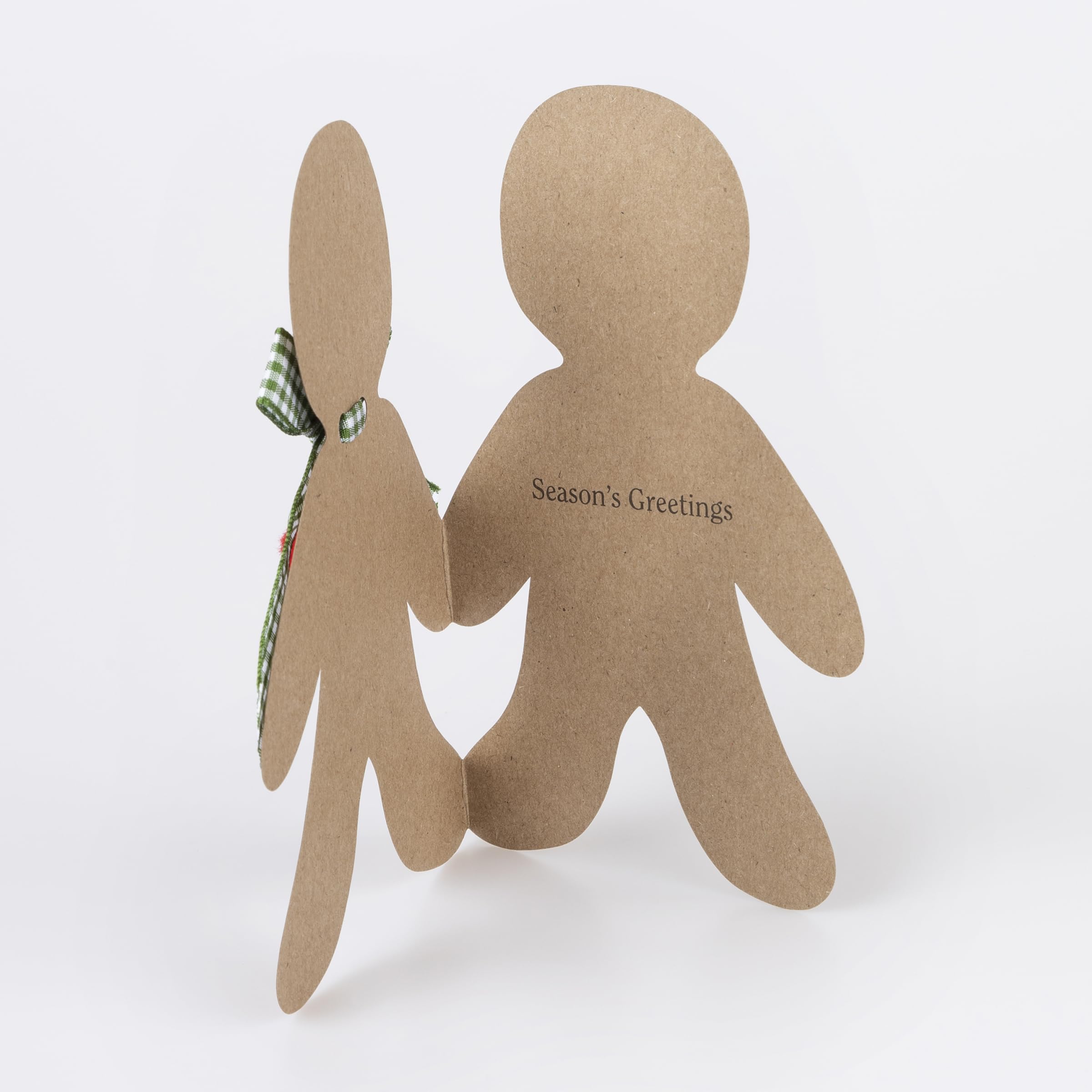 Meri Meri Gingerbread Man Christmas Card (Pack of 1), 4" x 6.75" Seasons Greetings Card, Christmas Décor - Image 3