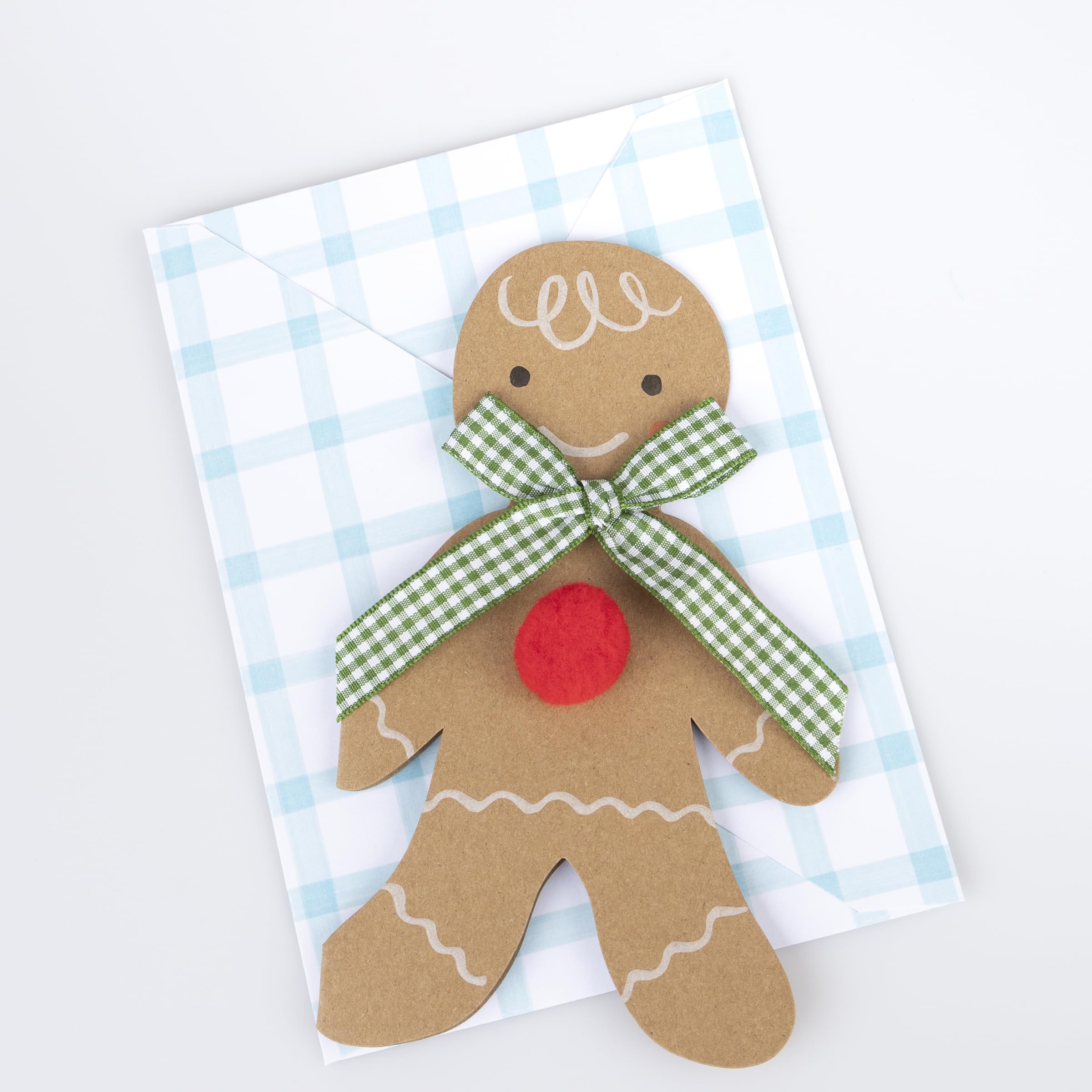 Meri Meri Gingerbread Man Christmas Card (Pack of 1), 4" x 6.75" Seasons Greetings Card, Christmas Décor - Image 4