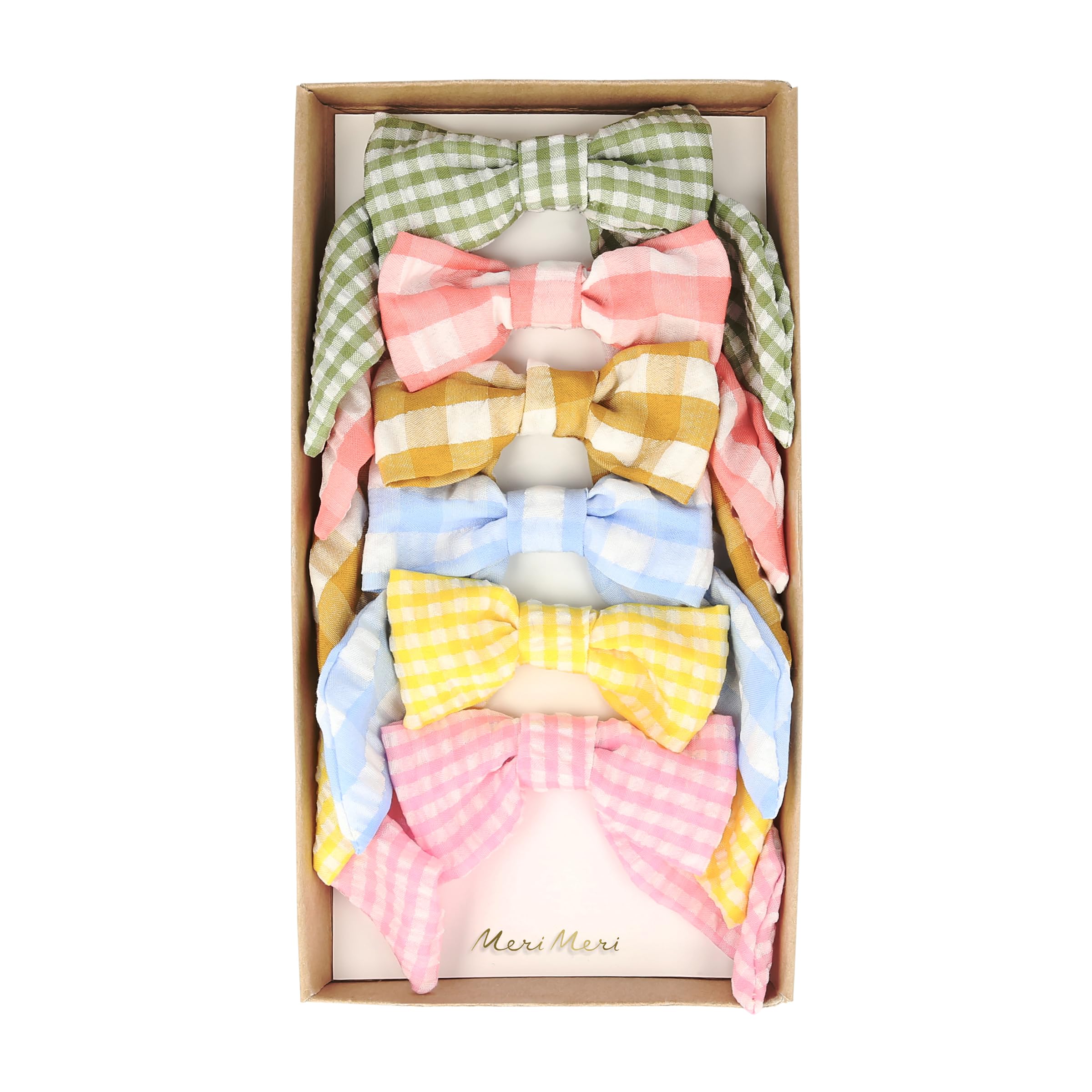Meri Meri Gingham Hair Bows (Pack of 6) - Image 5