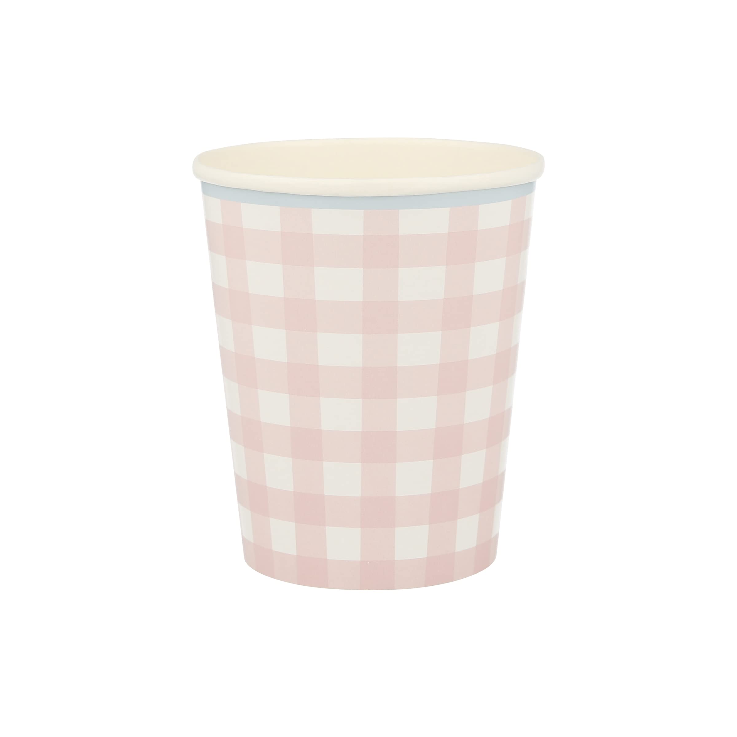 Meri Meri Gingham Paper Cups (Pack of 12), Paper Party Cups, Disposable Easter Cups, 9oz., Kids & Adults, Hot or Cold Drinks - Image 3