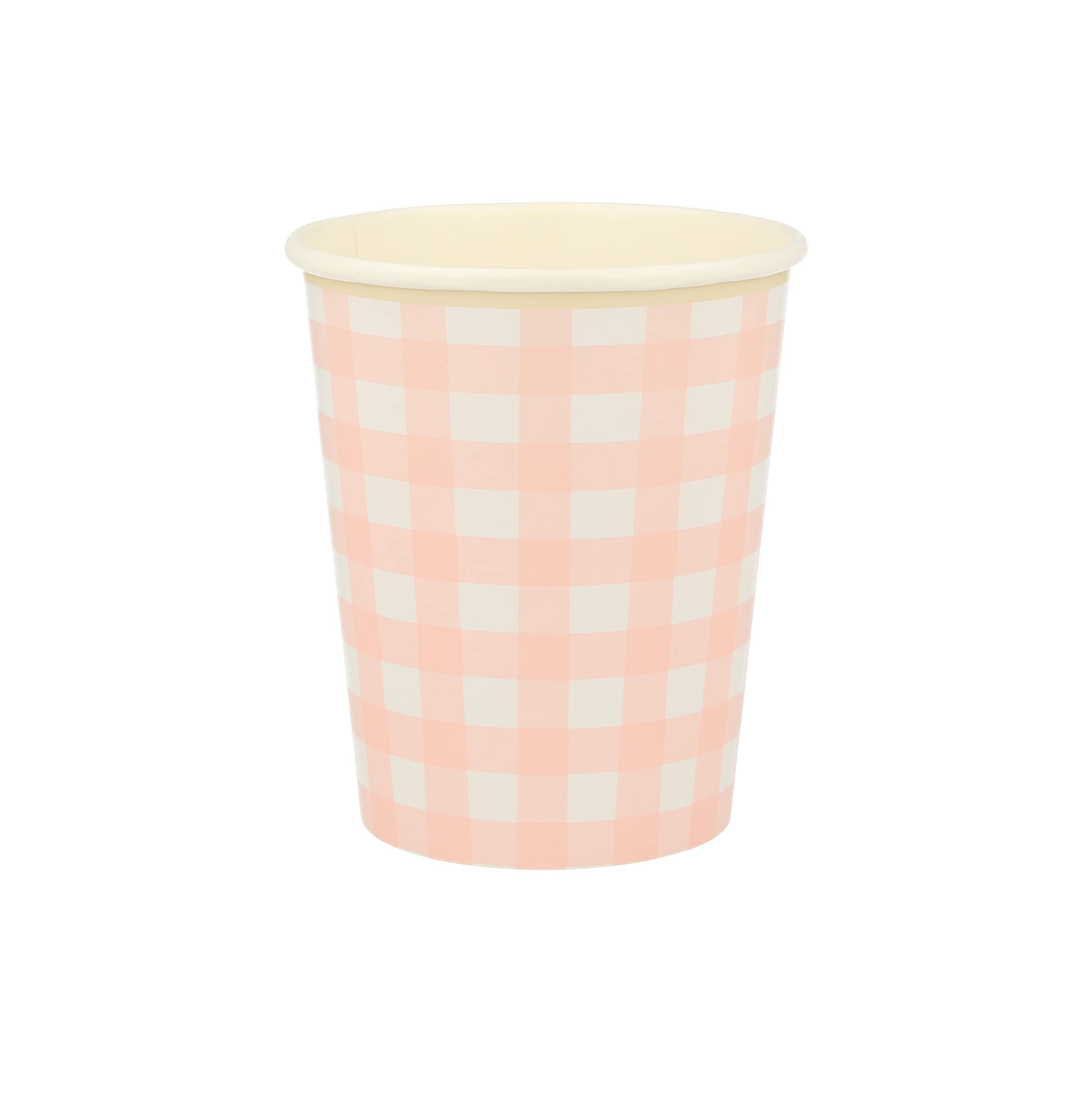 Meri Meri Gingham Paper Cups (Pack of 12), Paper Party Cups, Disposable Easter Cups, 9oz., Kids & Adults, Hot or Cold Drinks - Image 4