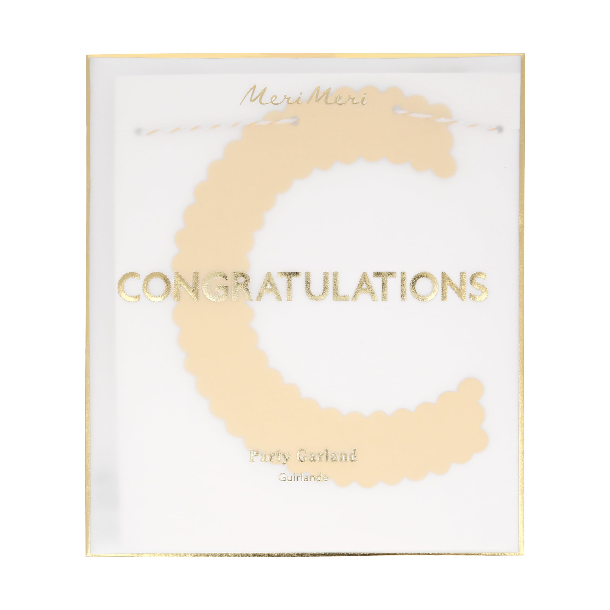 Meri Meri Gold Congratulations Banner (Pack of 1), 10' Party Banner with Excess Cord - Image 2