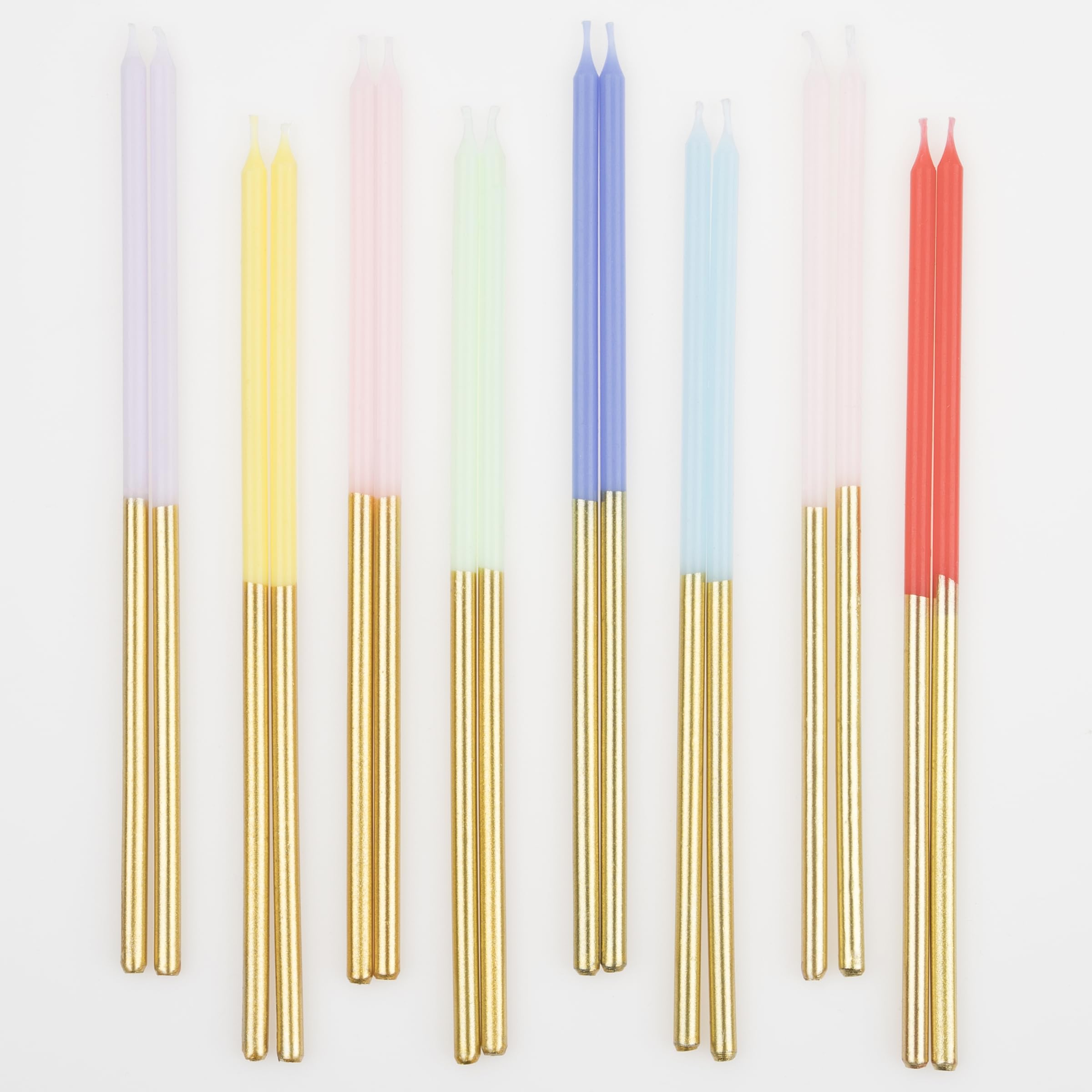 Meri Meri Gold Dipped Birthday Candles for Cake (Pack of 16), 7.25" Tall, Unscented Gold Birthday Candles - Image 3