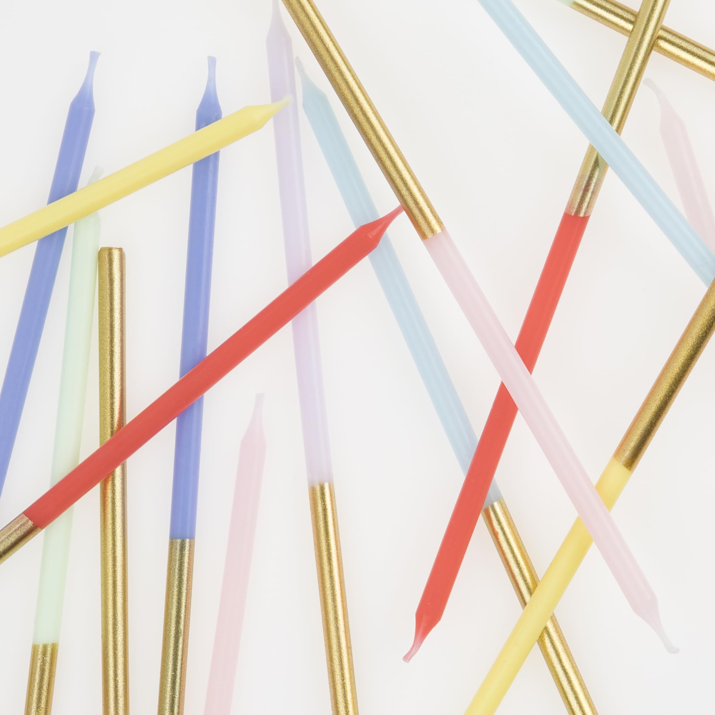 Meri Meri Gold Dipped Birthday Candles for Cake (Pack of 16), 7.25" Tall, Unscented Gold Birthday Candles - Image 4