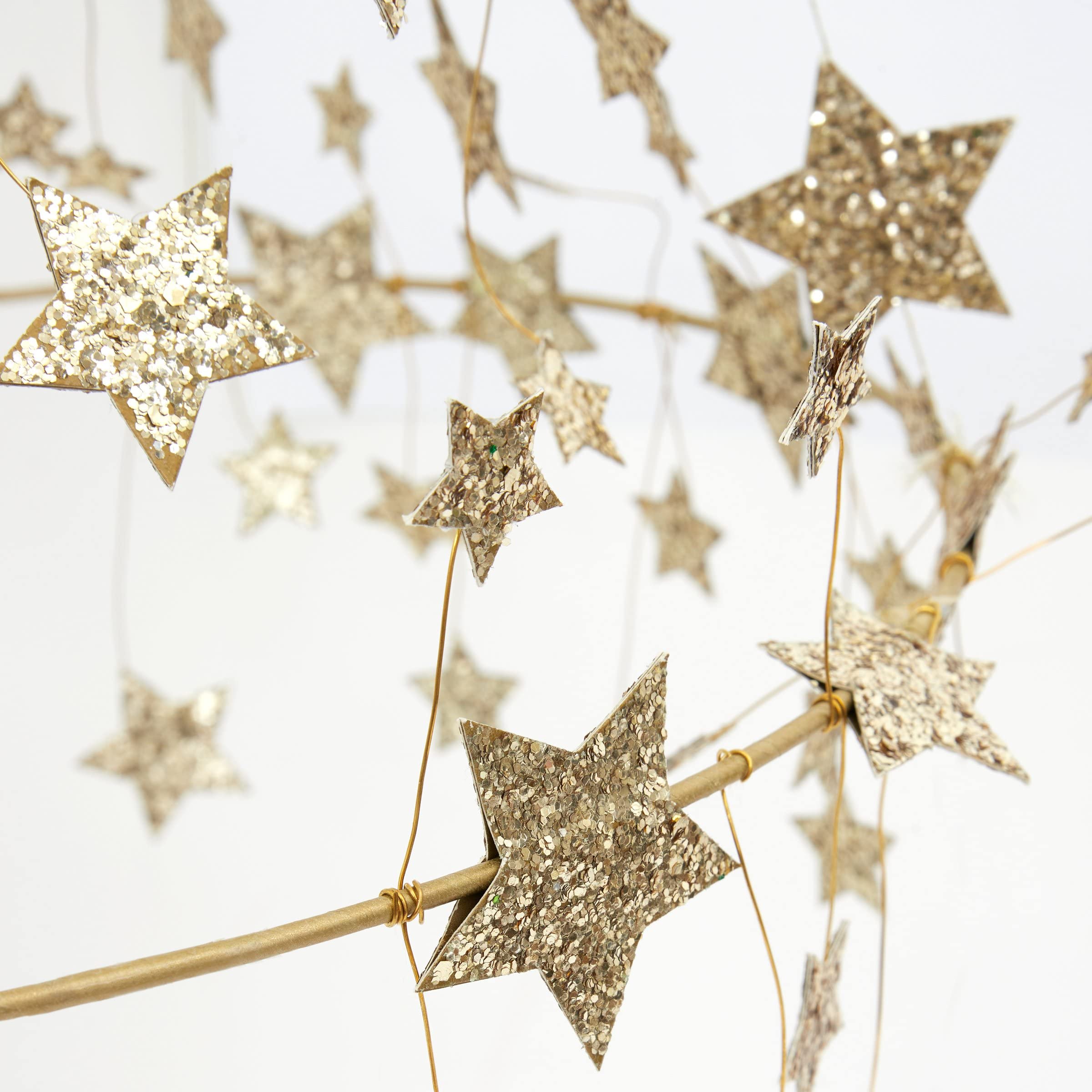 Meri Meri Gold Sparkle Star Chandelier (Pack of 1) - Image 2