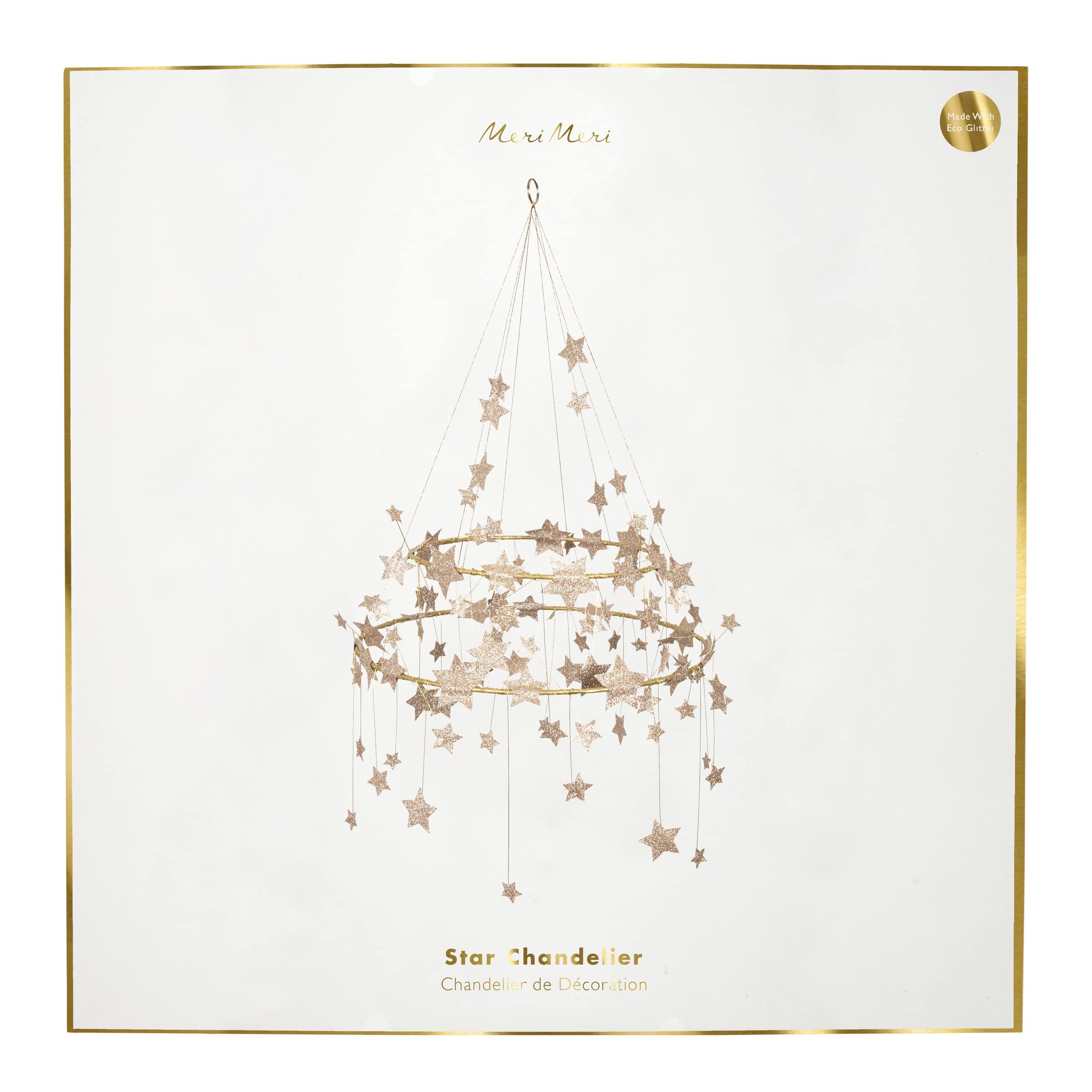 Meri Meri Gold Sparkle Star Chandelier (Pack of 1) - Image 5
