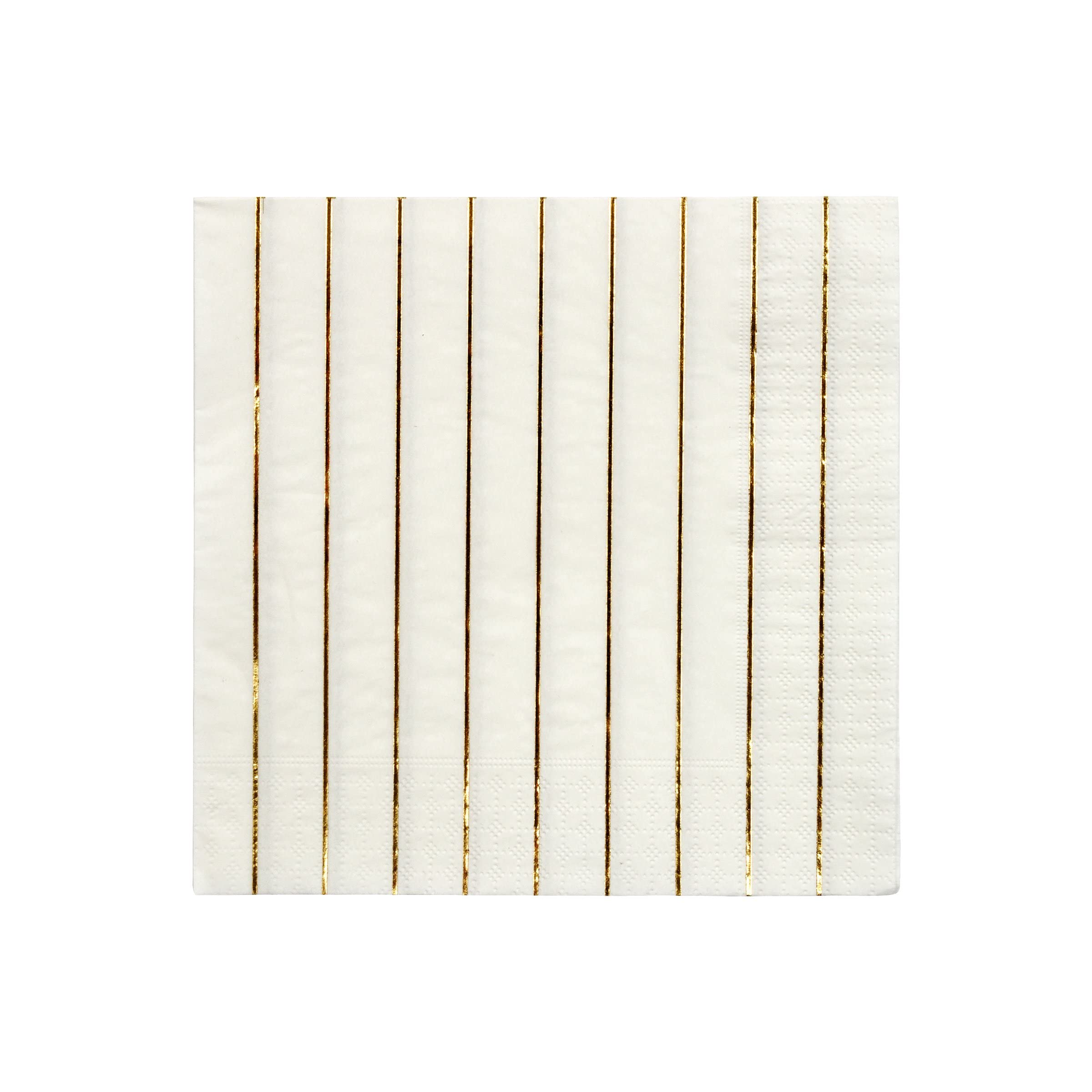 Meri Meri Gold Stripe Napkins (Pack of 16), Paper Disposable Gold Napkins for Party
