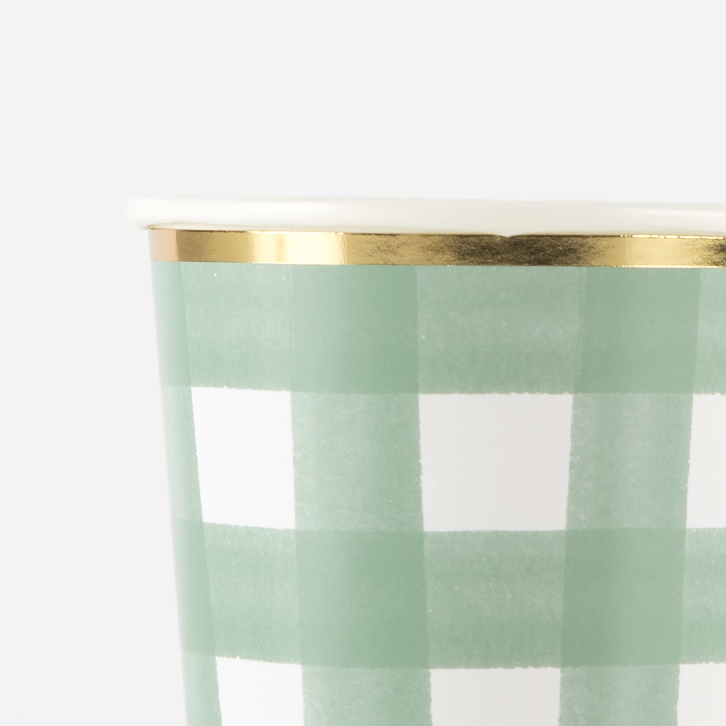 Meri Meri Green Gingham Cups (Pack of 8) - Image 3