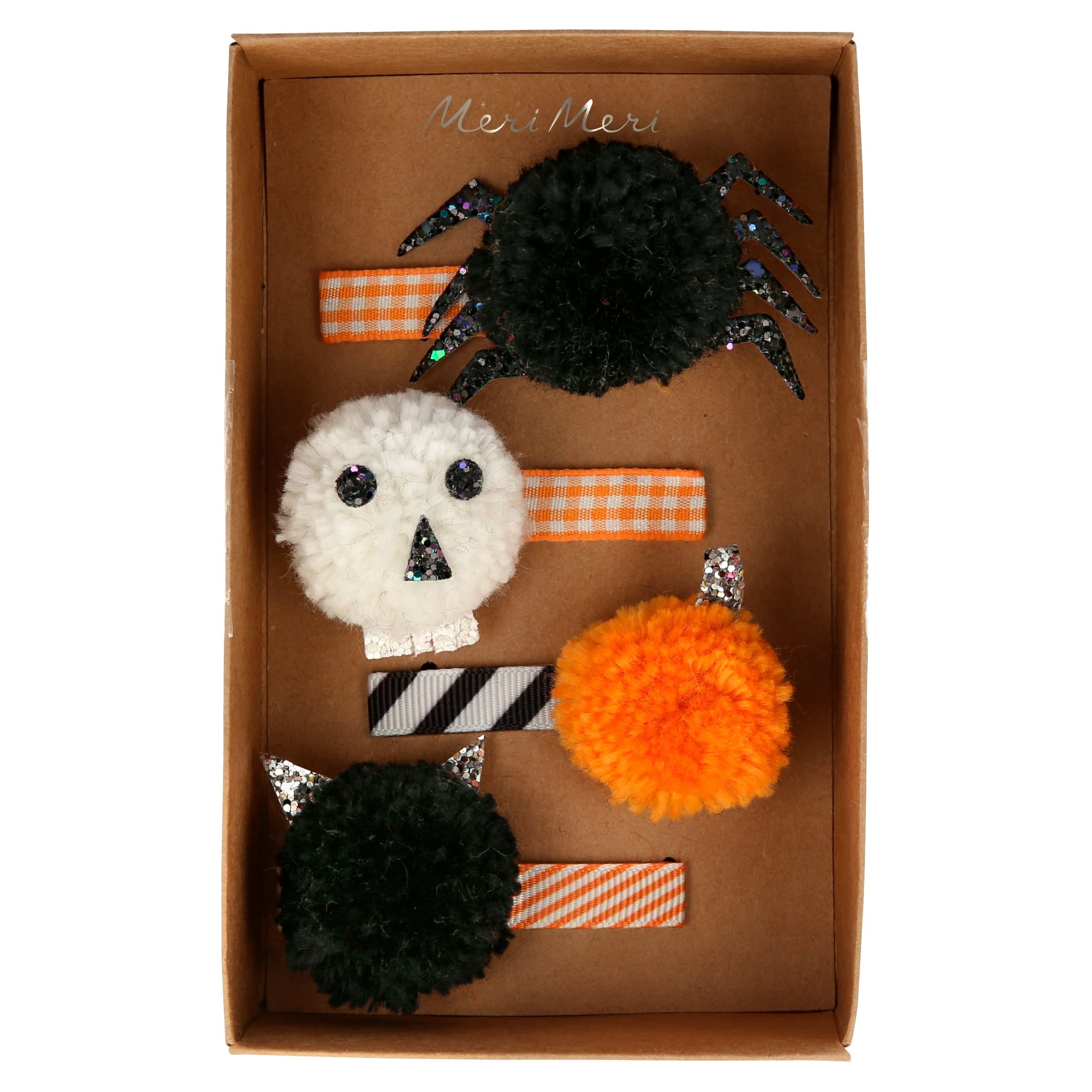 Meri Meri Halloween Pompom Hair Clips (Pack of 4) - Image 3