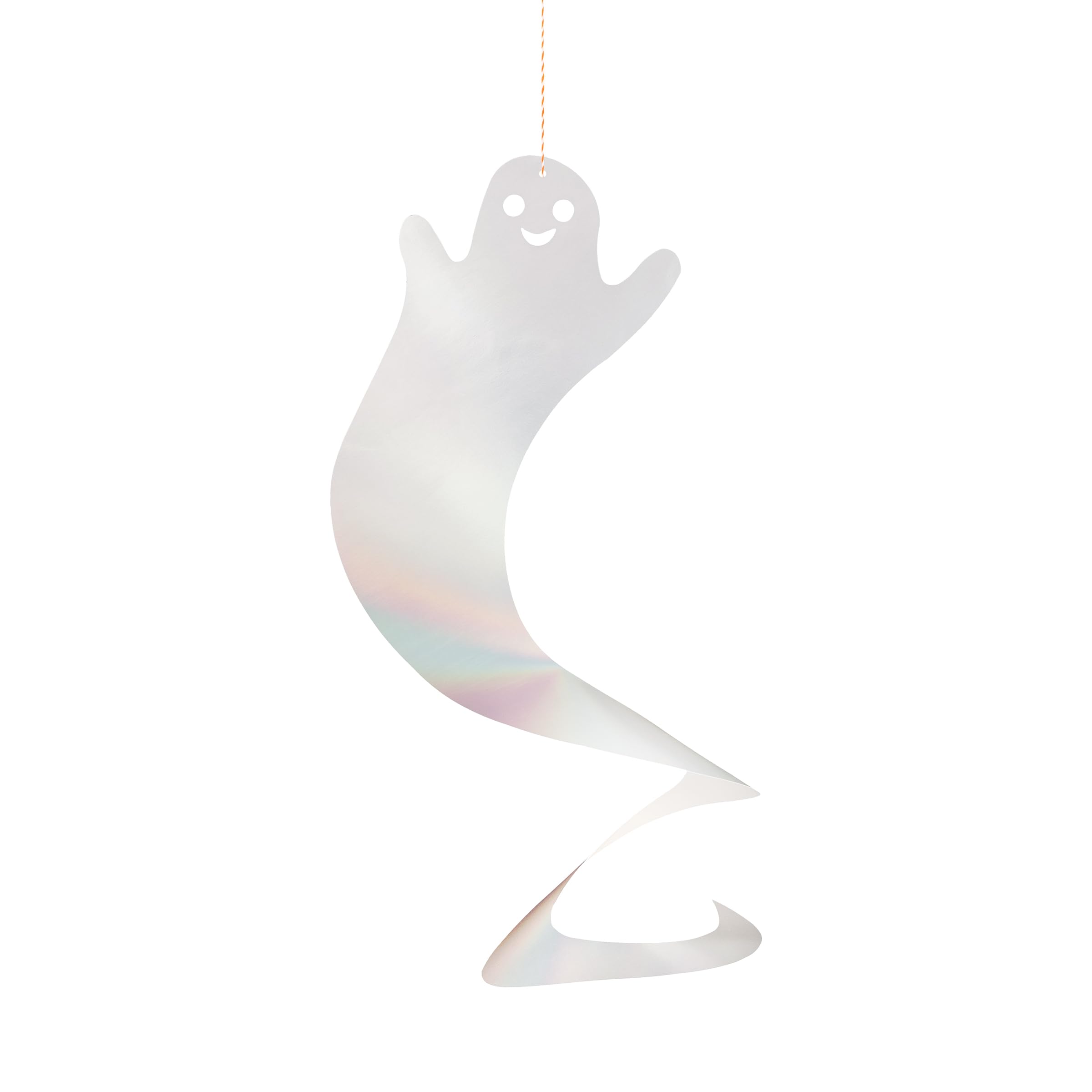 Meri Meri Halloween Spinning Ghost Hanging Decorations (Pack of 10), 20" Tall, Includes Hanging Twine, Easy to Hang, Double Sided Silver Foil Halloween Party Decorations - Image 3